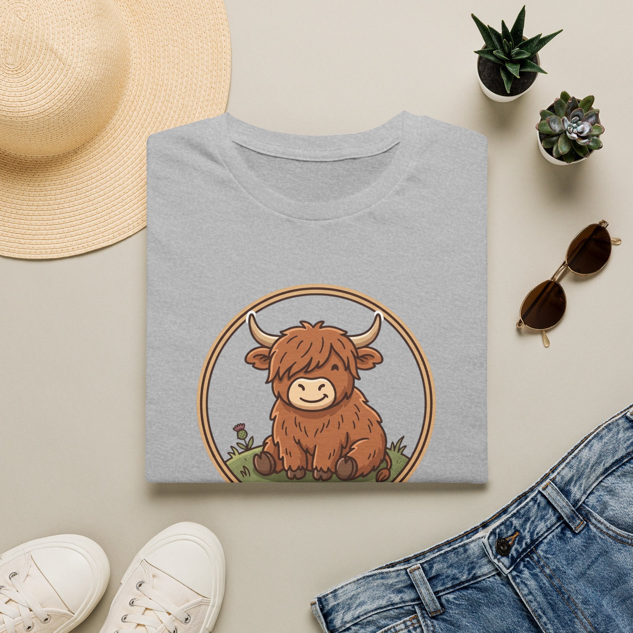 Highland Cow Graphic T-Shirt — Cute Scottish Highland Cattle Tee