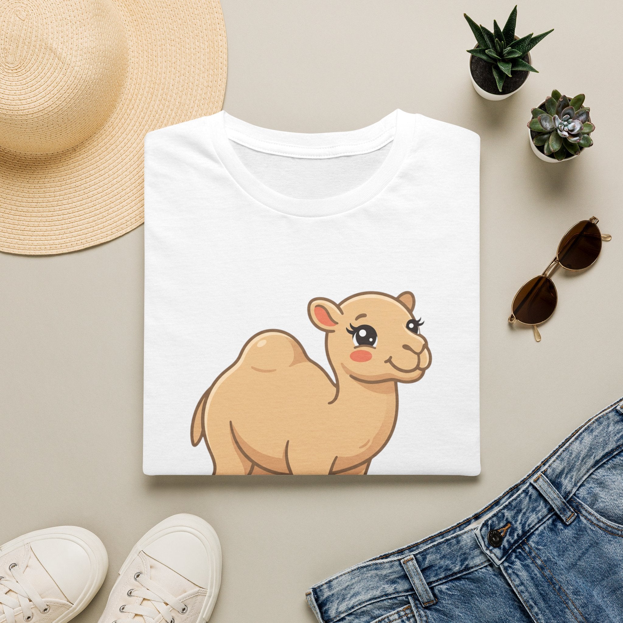 Cute Camel Cartoon T-Shirt — Playful Desert Animal Tee