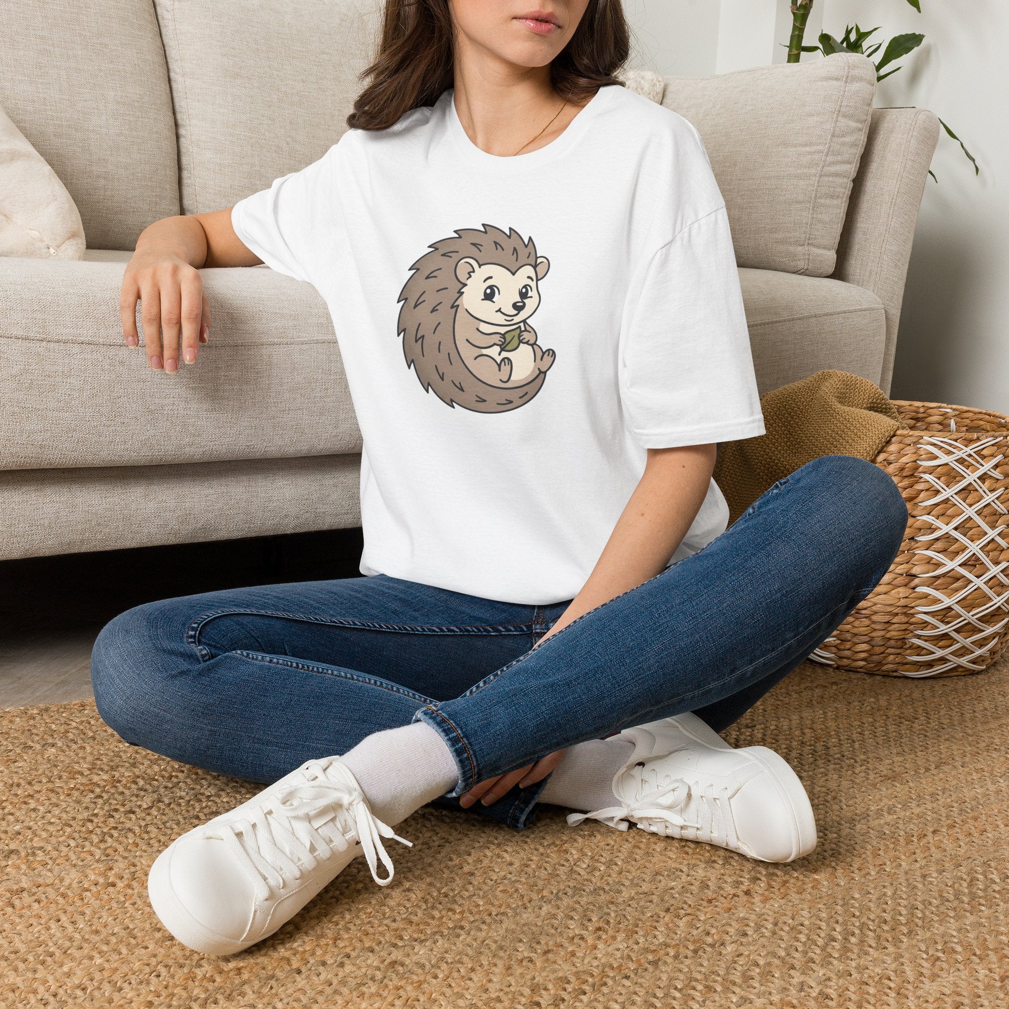 Hedgehog Cute Cartoon T-Shirt — Adorable Woodland Animal Tee