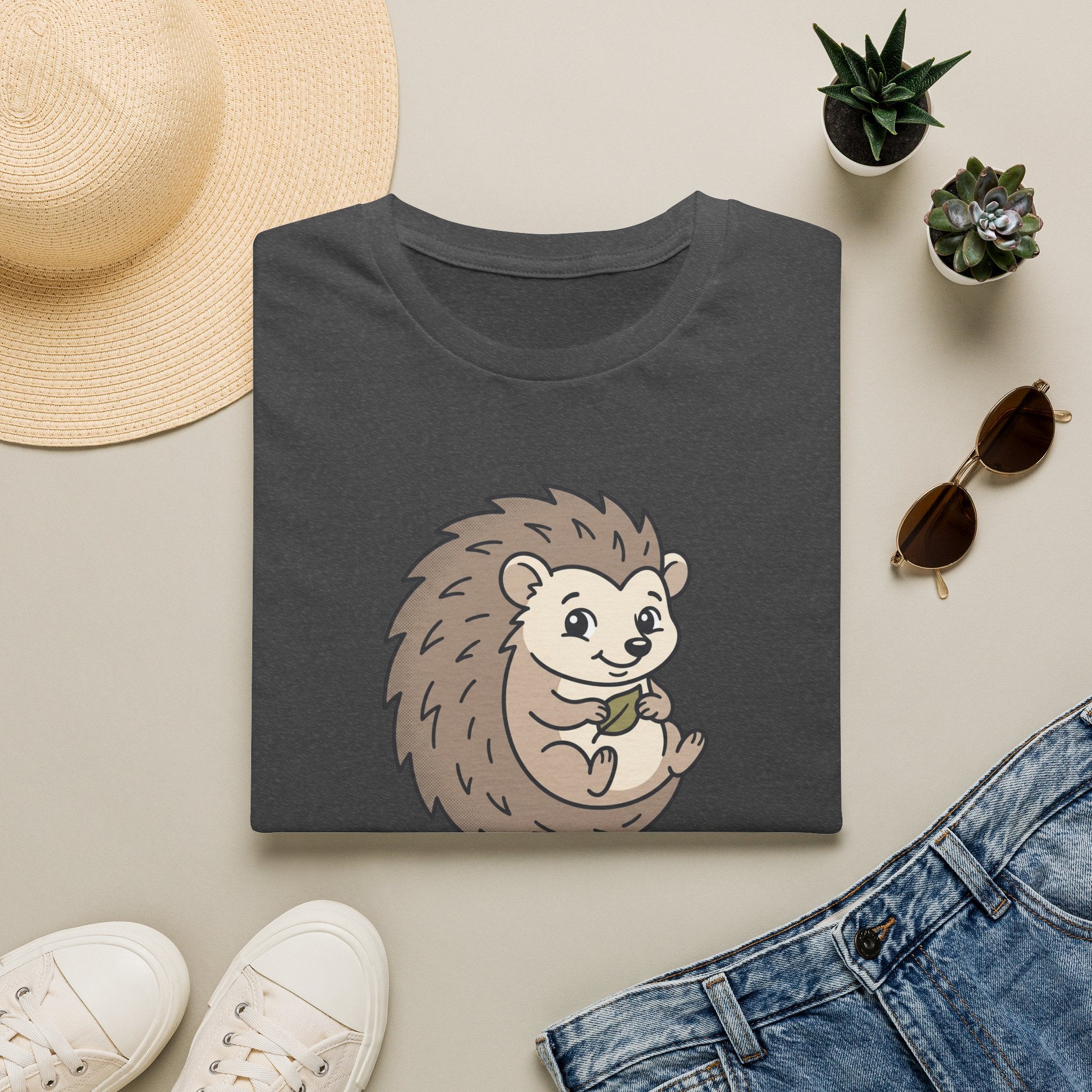 Hedgehog Cute Cartoon T-Shirt — Adorable Woodland Animal Tee
