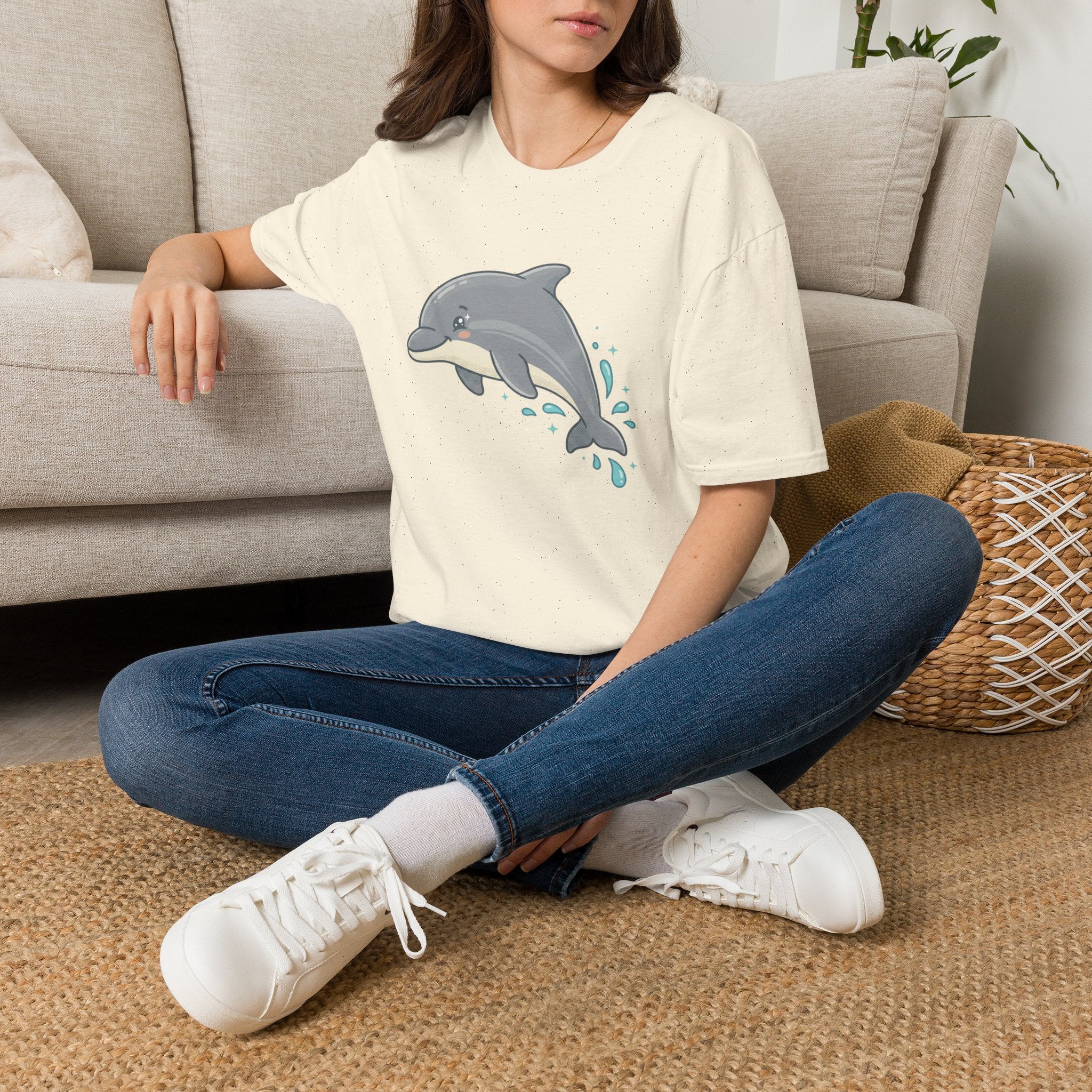 Dolphin Cute Graphic T-Shirt — Playful Jumping Dolphin Tee