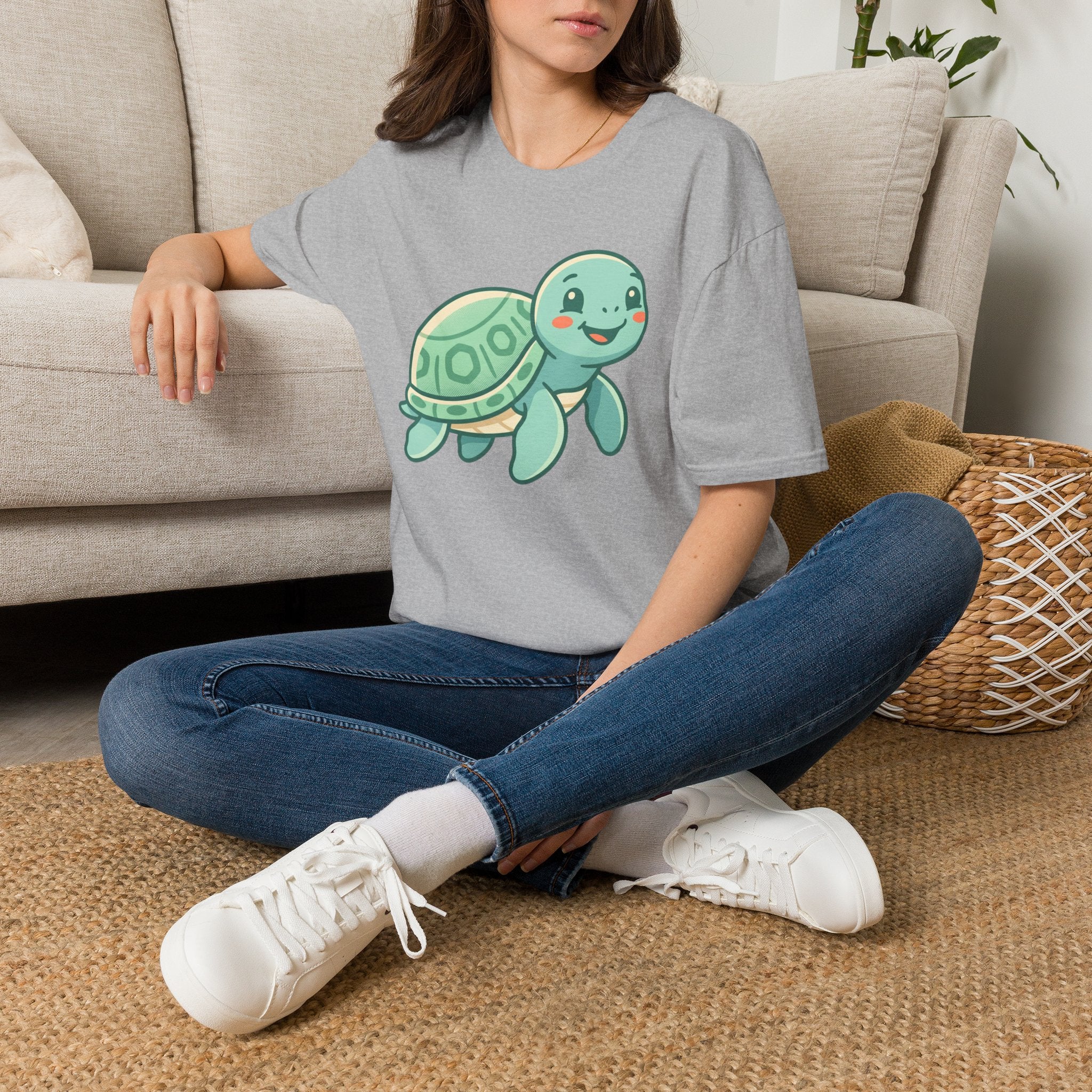 Cute Baby Turtle T-Shirt – Smiling Sea Turtle Graphic Tee for Kids & Turtle Lovers