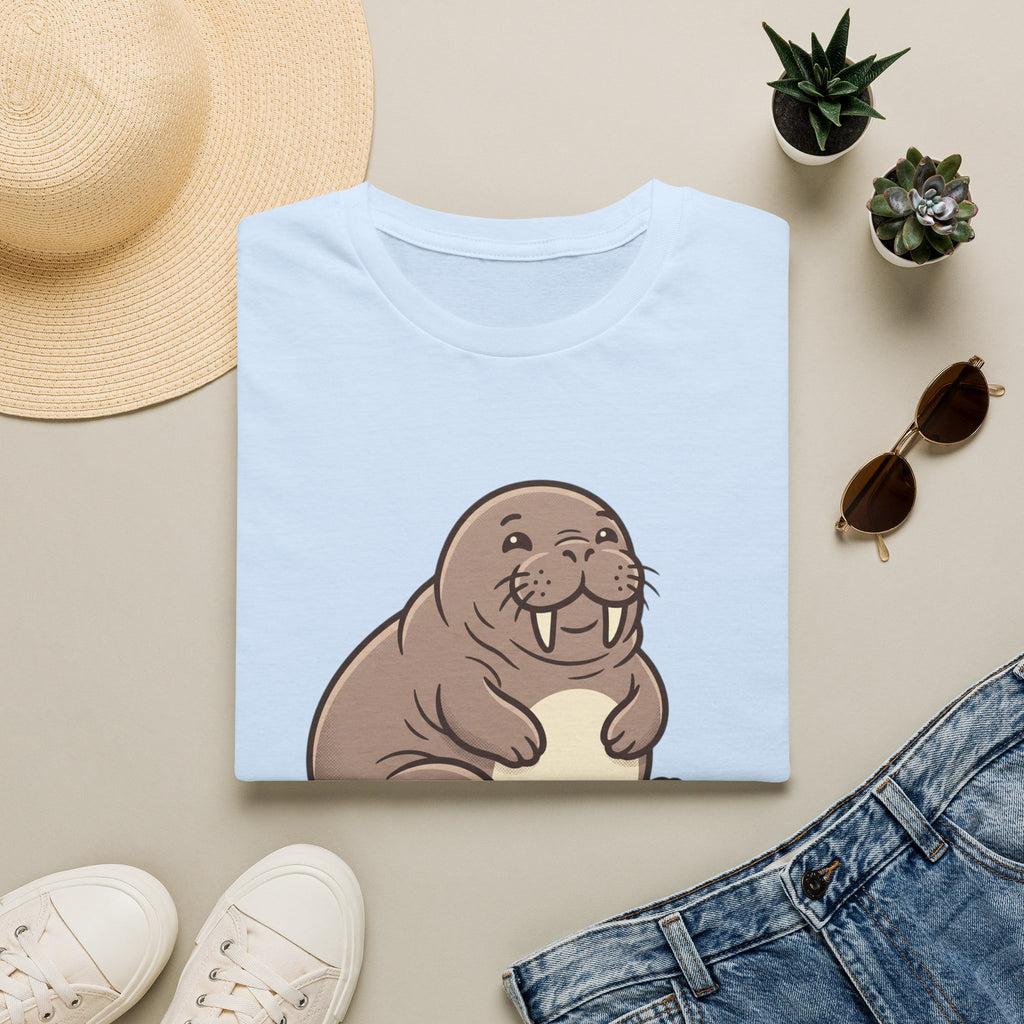 Walrus Graphic T-Shirt — Cute Smiling Walrus Illustration Tee
