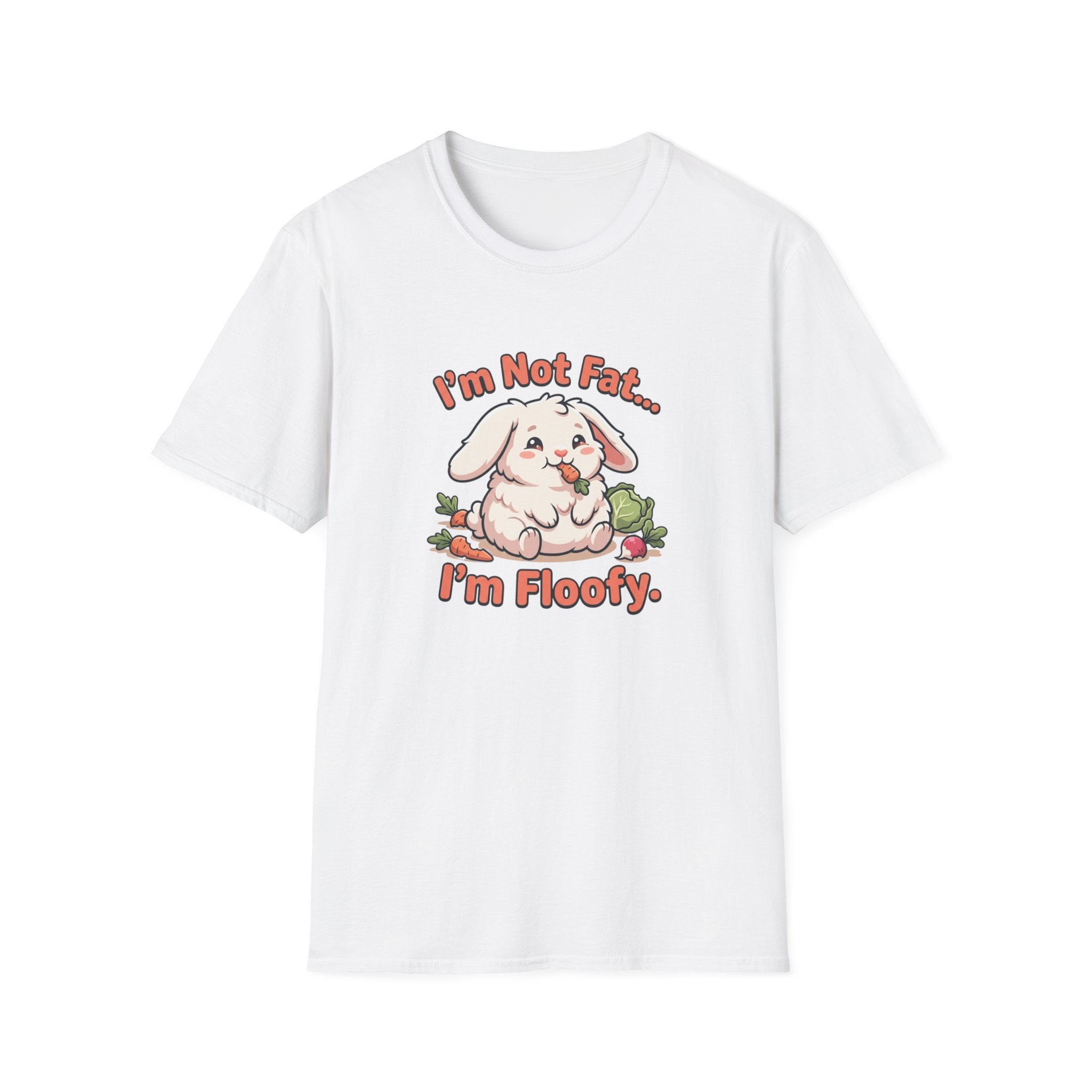 Cute Bunny T-Shirt – "I'm Not Fat... I'm Floofy" Funny Graphic Tee for Animal Lovers