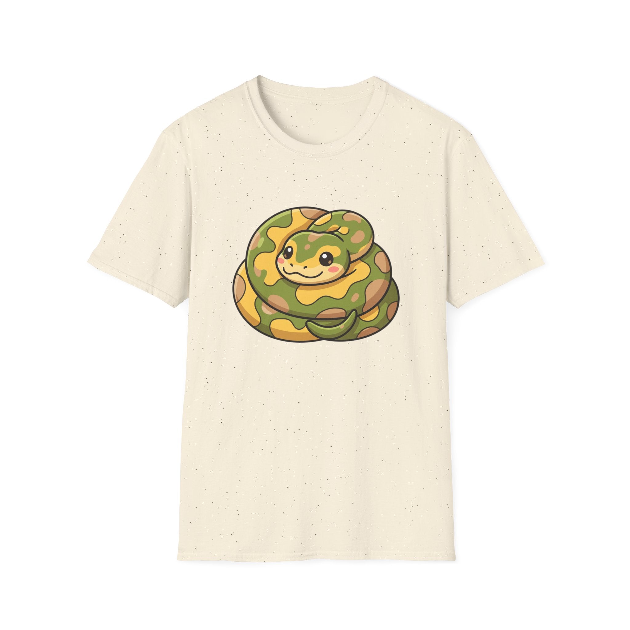 Cute Camouflage Ball Python T‑Shirt — Cartoon Snake Graphic Tee