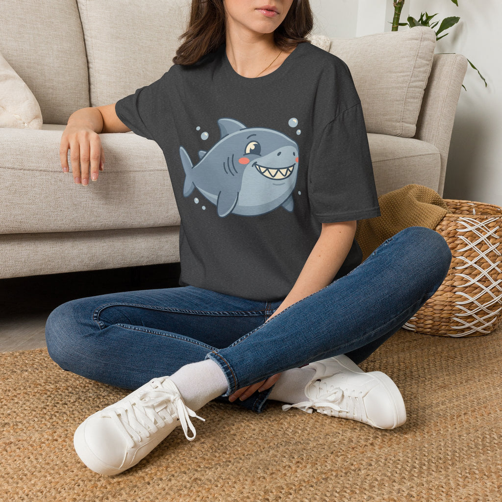 Cute Smiling Shark T-Shirt — Playful Cartoon Ocean Tee