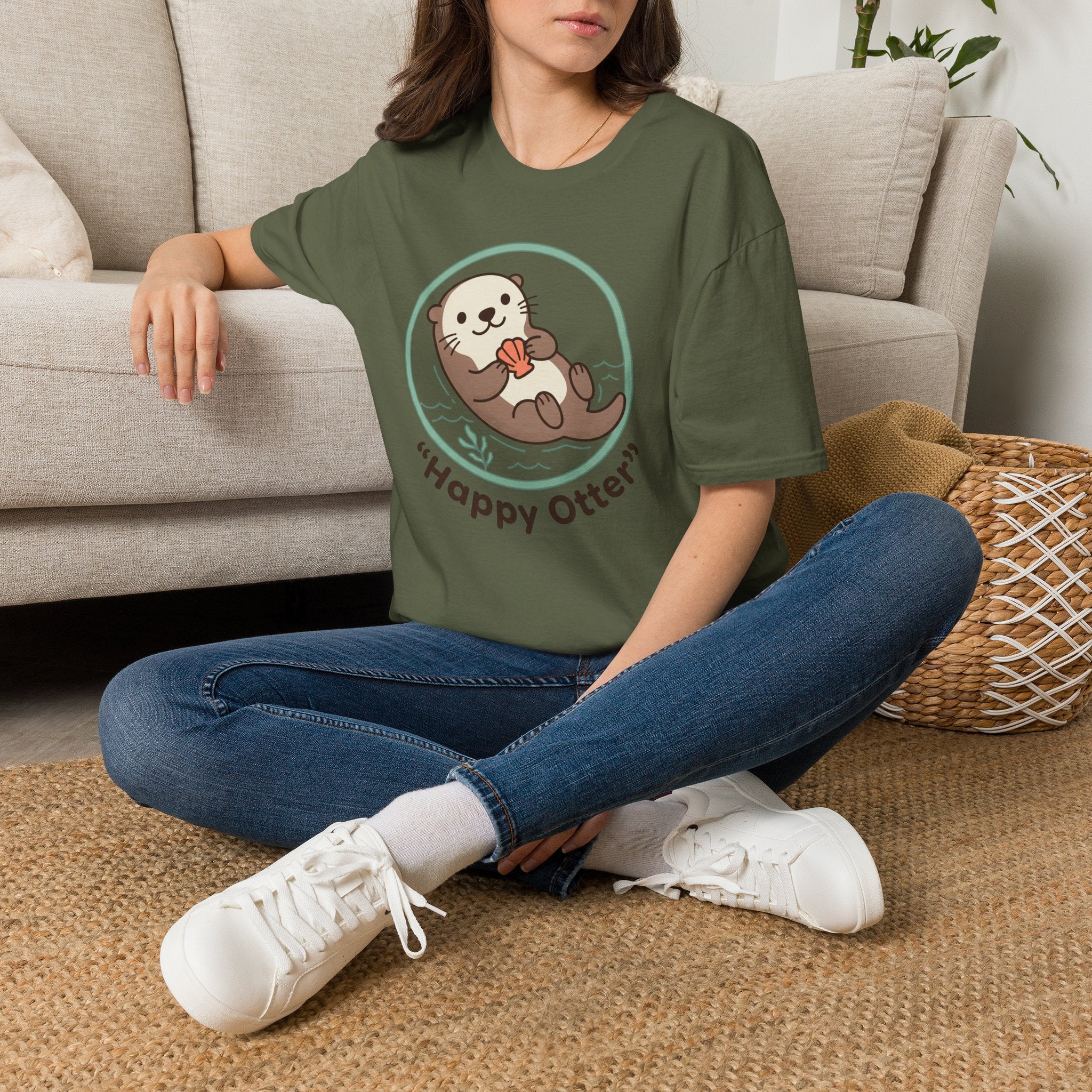 Happy Otter T-Shirt — Cute Sea Otter Graphic Tee