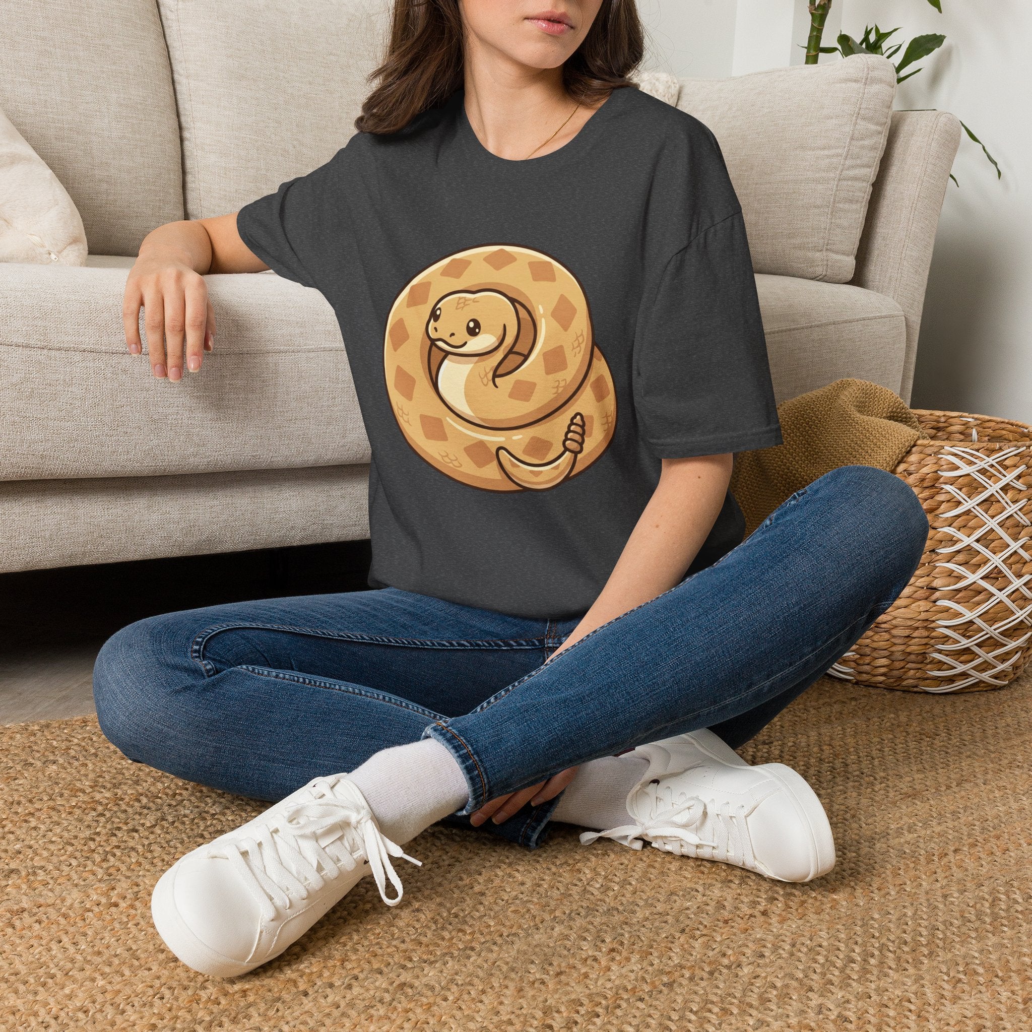 Cute Coiled Snake T-Shirt — Cartoon Gopher Snake Graphic Tee