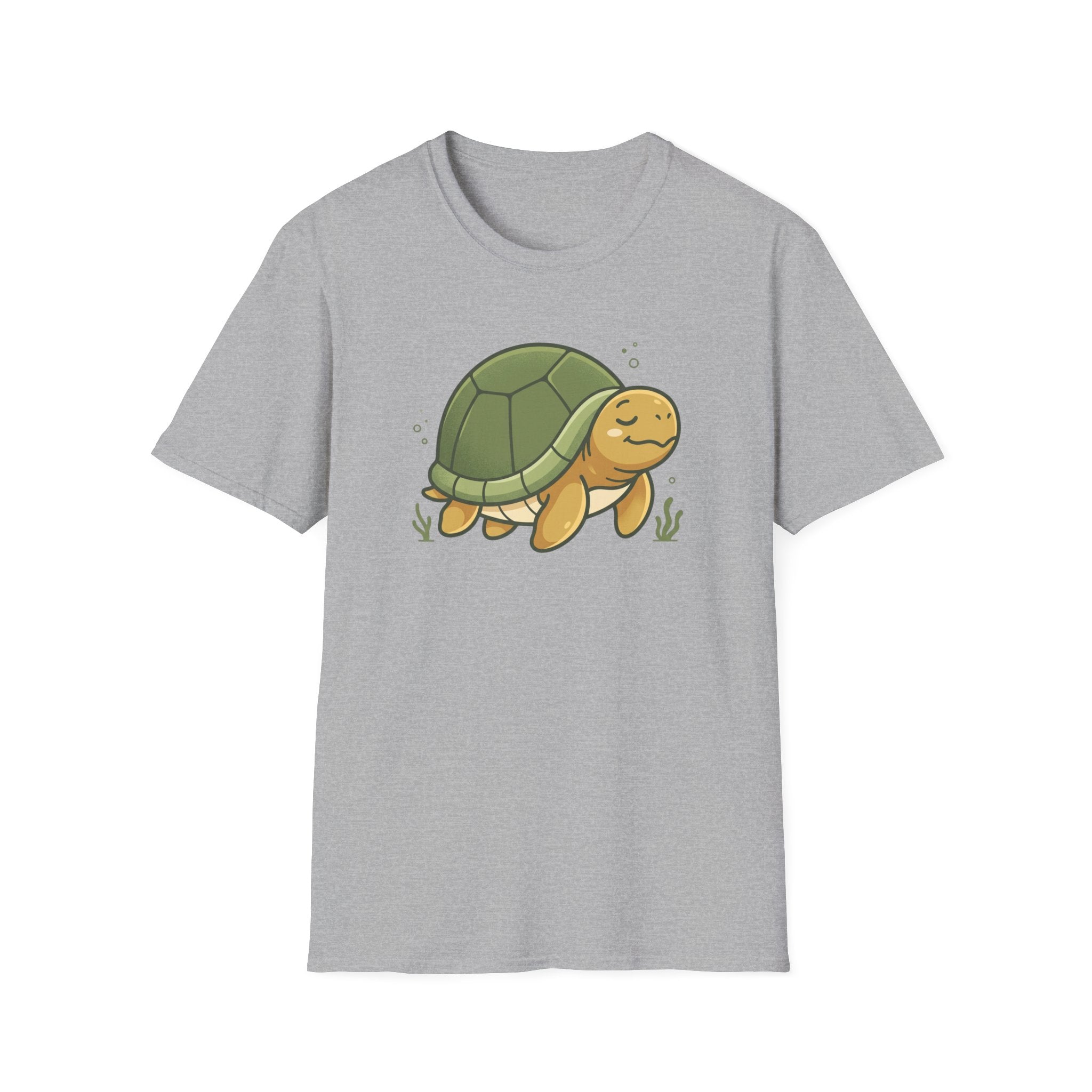 Cute Cartoon Turtle T-Shirt — Relaxed Sea Turtle Graphic Tee