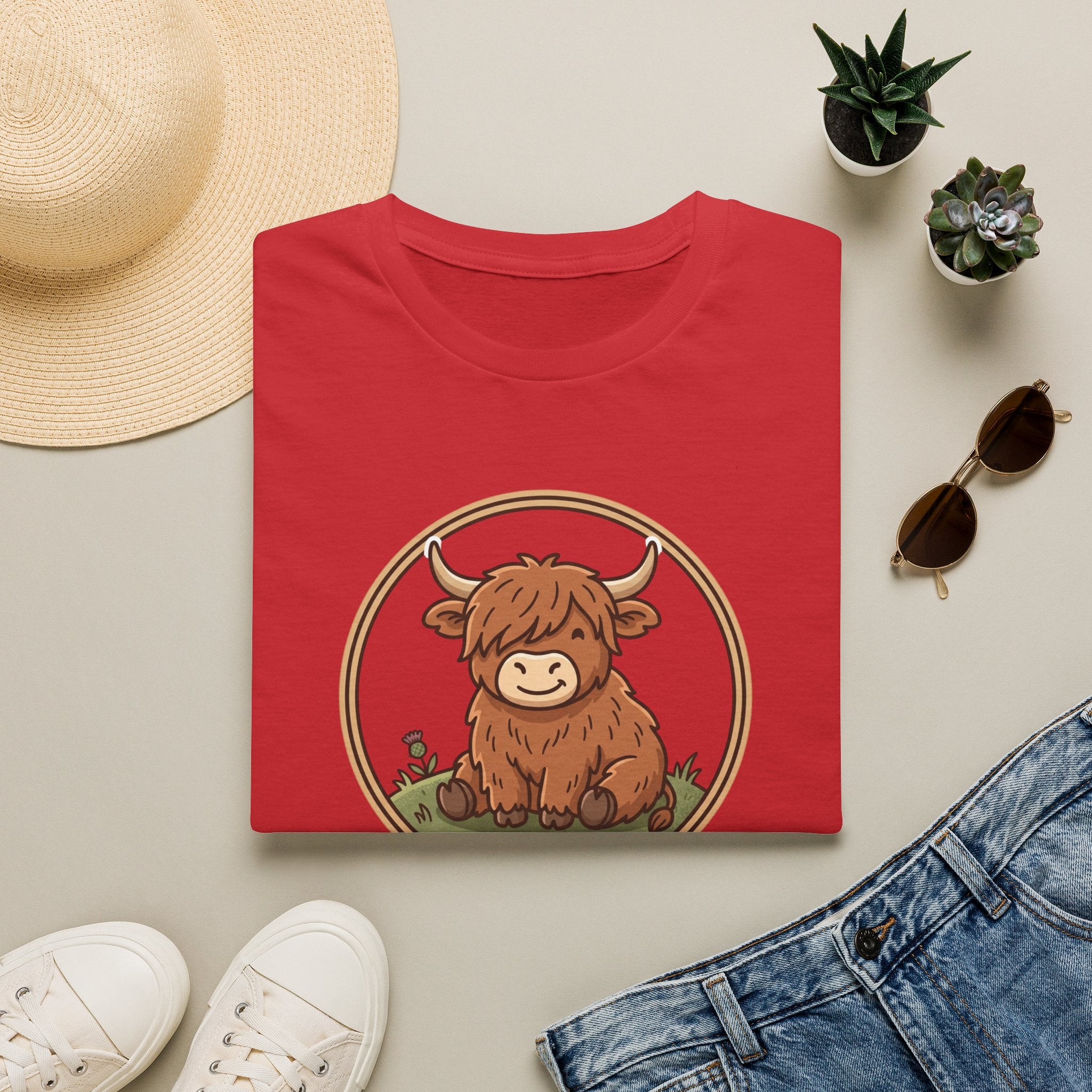 Highland Cow Graphic T-Shirt — Cute Scottish Highland Cattle Tee