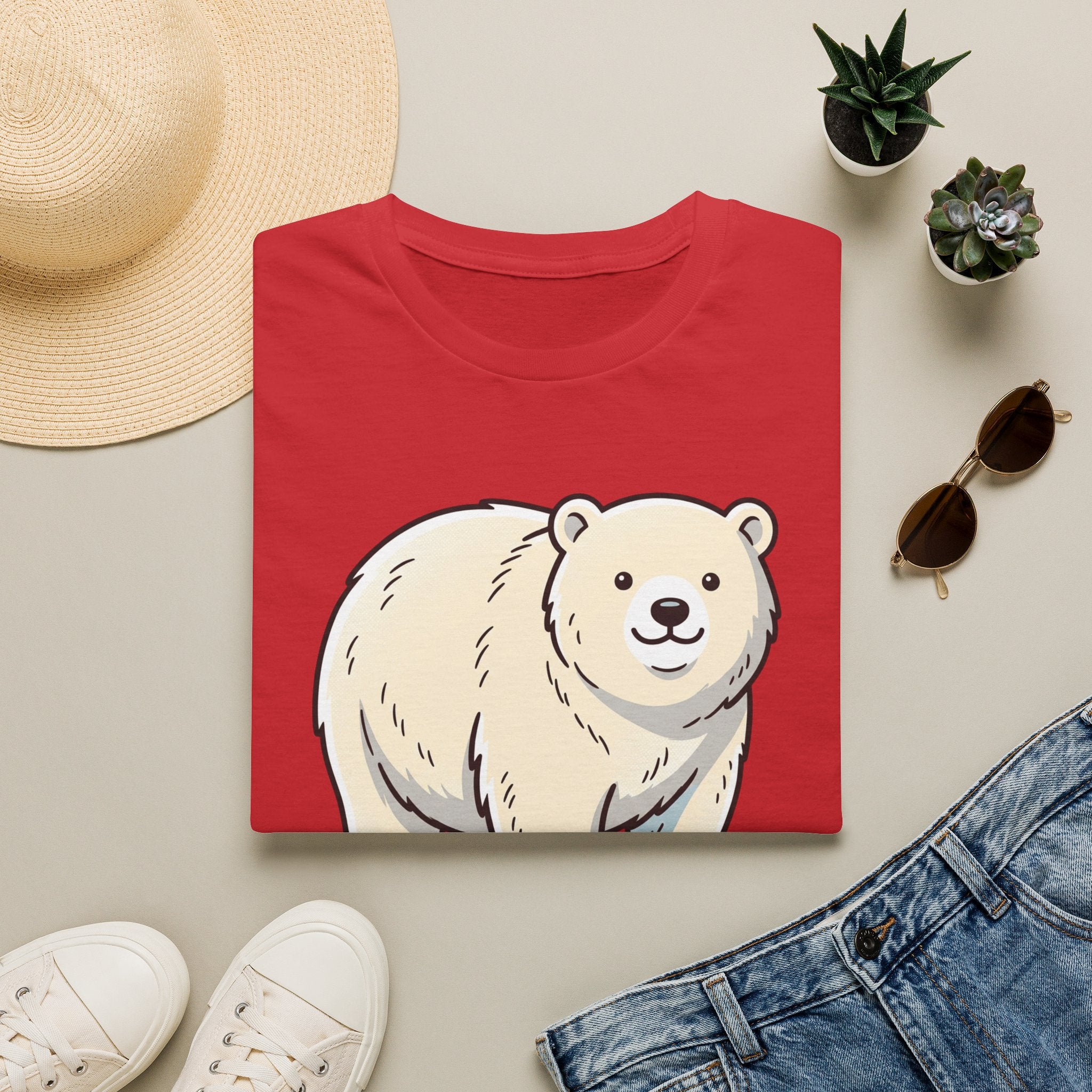 Cute Polar Bear Graphic T‑Shirt — Adorable Arctic Animal Tee