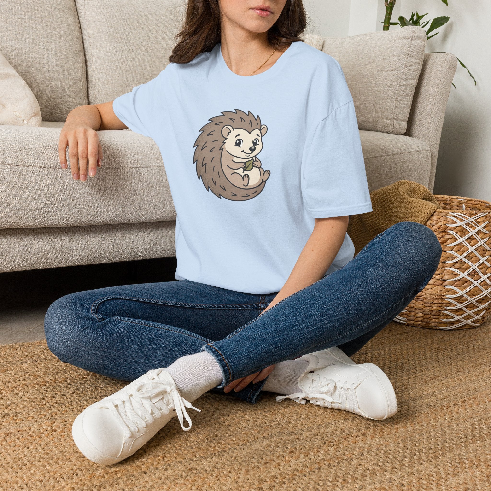 Hedgehog Cute Cartoon T-Shirt — Adorable Woodland Animal Tee