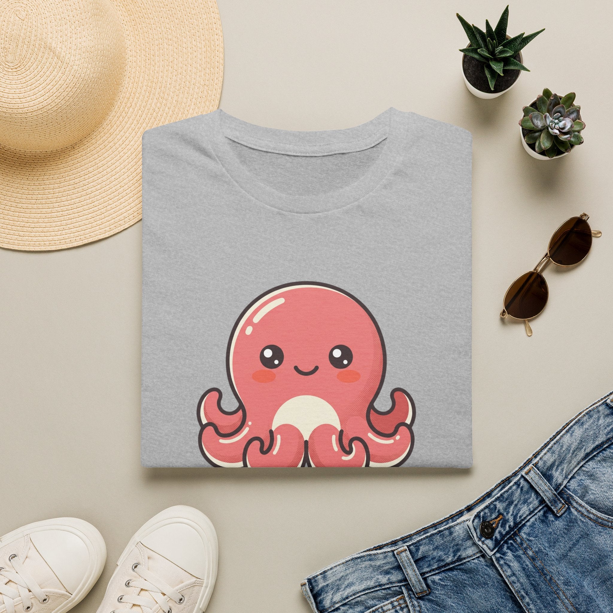 Cute Kawaii Octopus T-Shirt — Adorable Pink Sea Creature Tee
