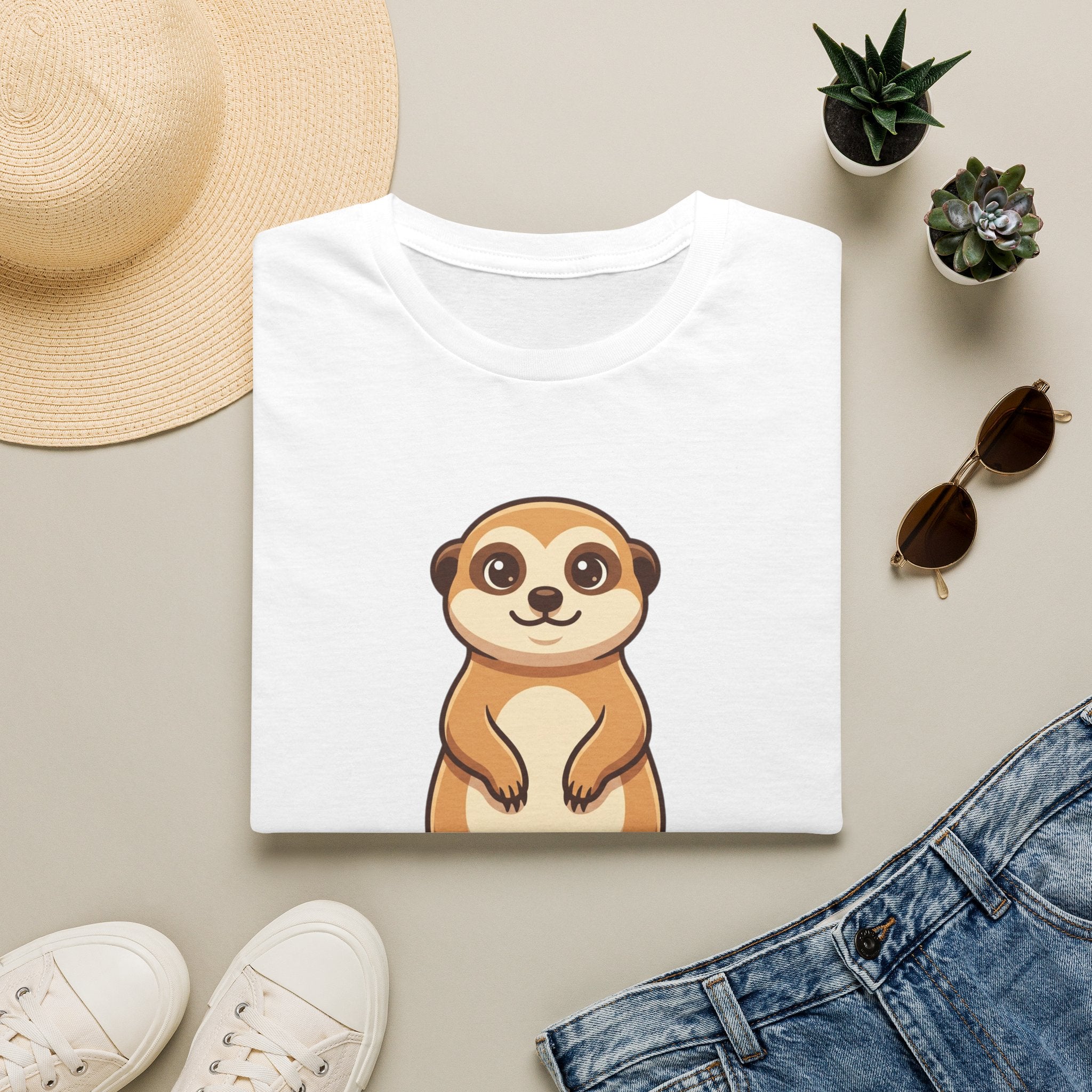 Meerkat Cute Cartoon T-Shirt — Adorable Wildlife Tee for Animal Lovers