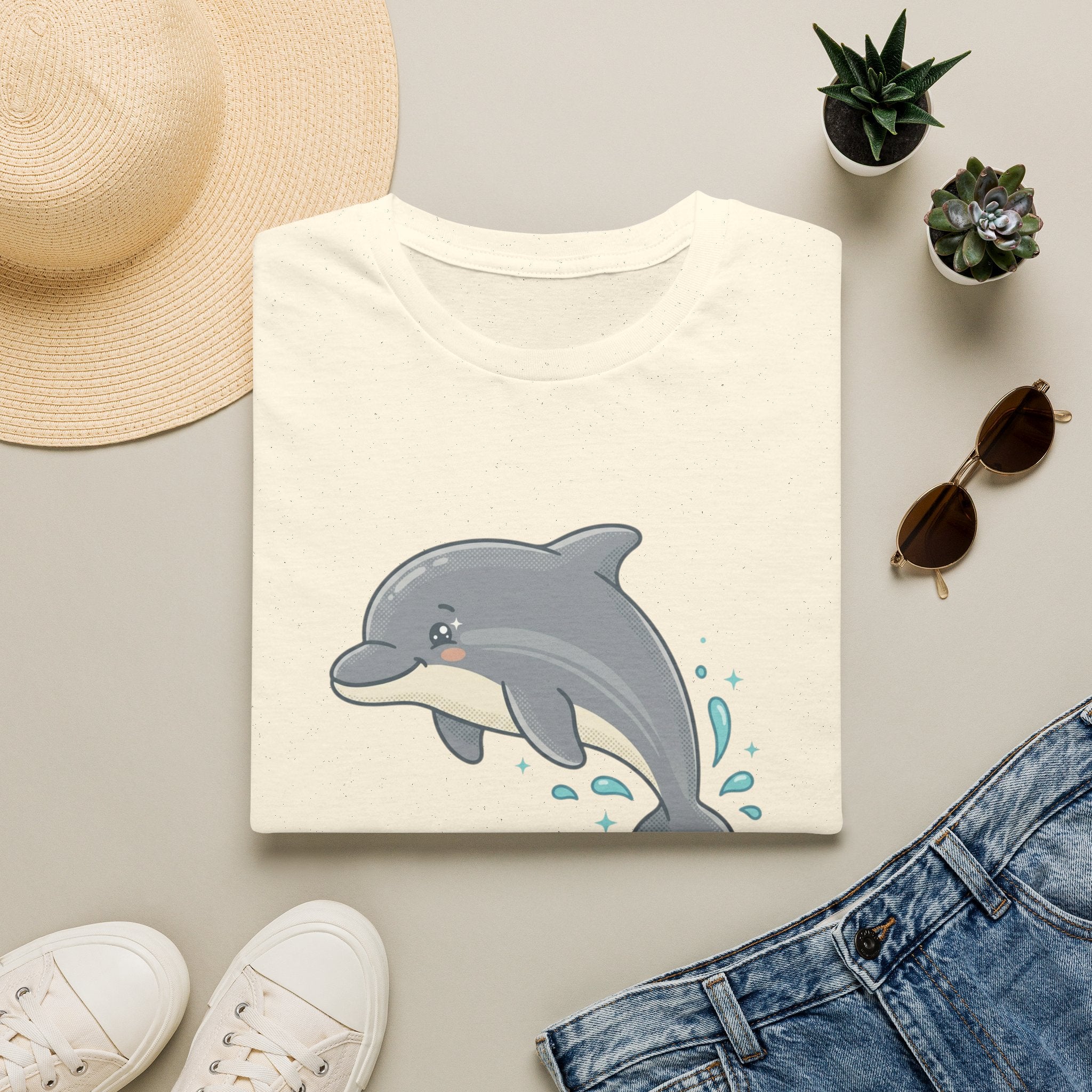Dolphin Cute Graphic T-Shirt — Playful Jumping Dolphin Tee