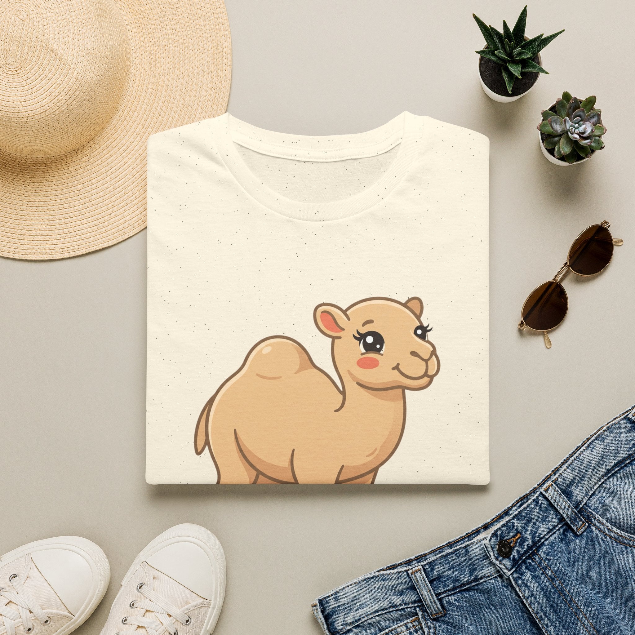 Cute Camel Cartoon T-Shirt — Playful Desert Animal Tee