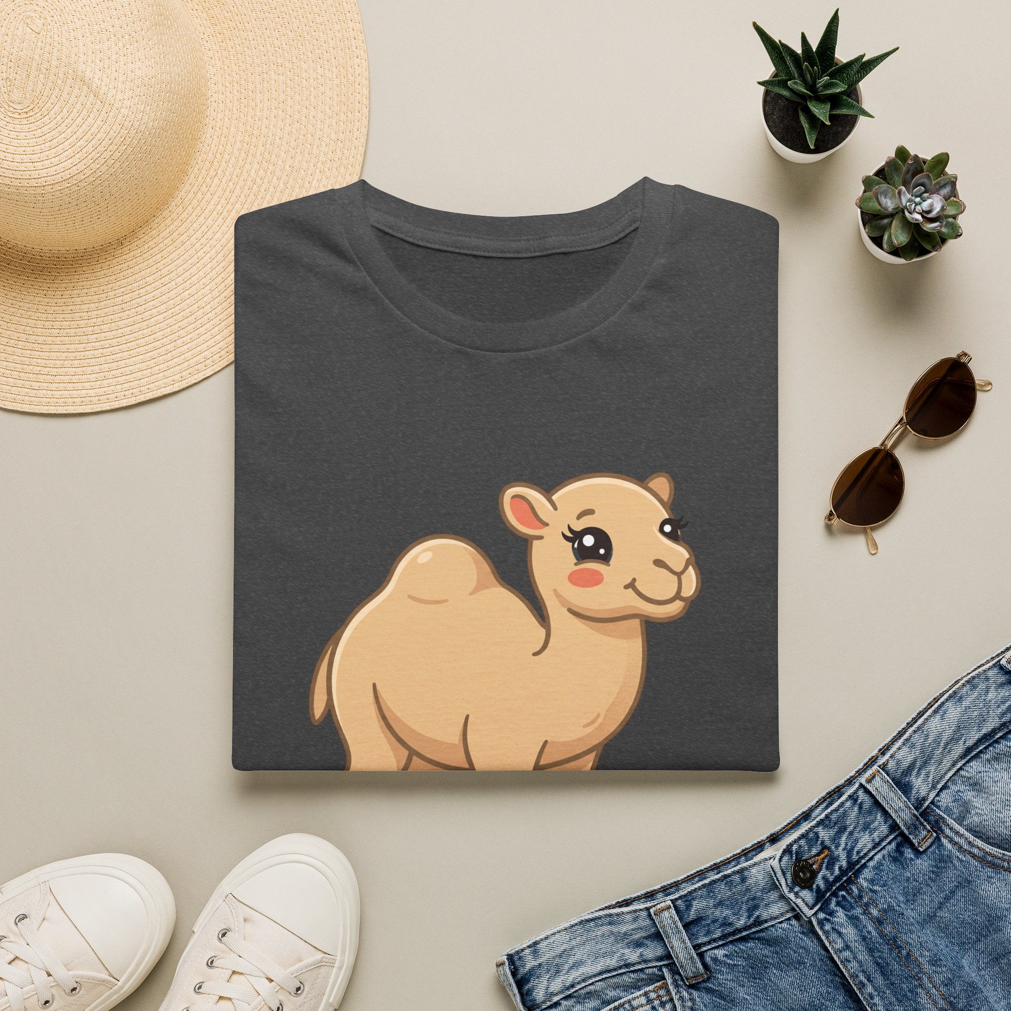 Cute Camel Cartoon T-Shirt — Playful Desert Animal Tee