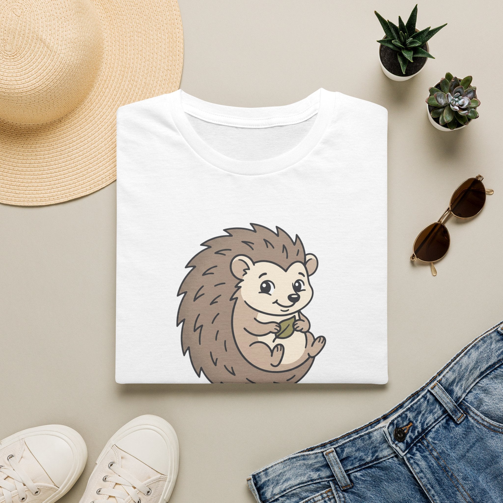 Hedgehog Cute Cartoon T-Shirt — Adorable Woodland Animal Tee