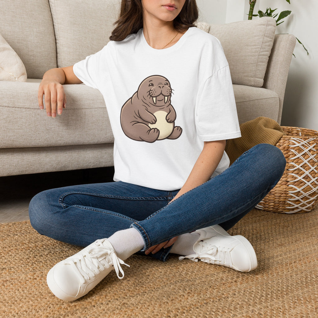 Walrus Graphic T-Shirt — Cute Smiling Walrus Illustration Tee
