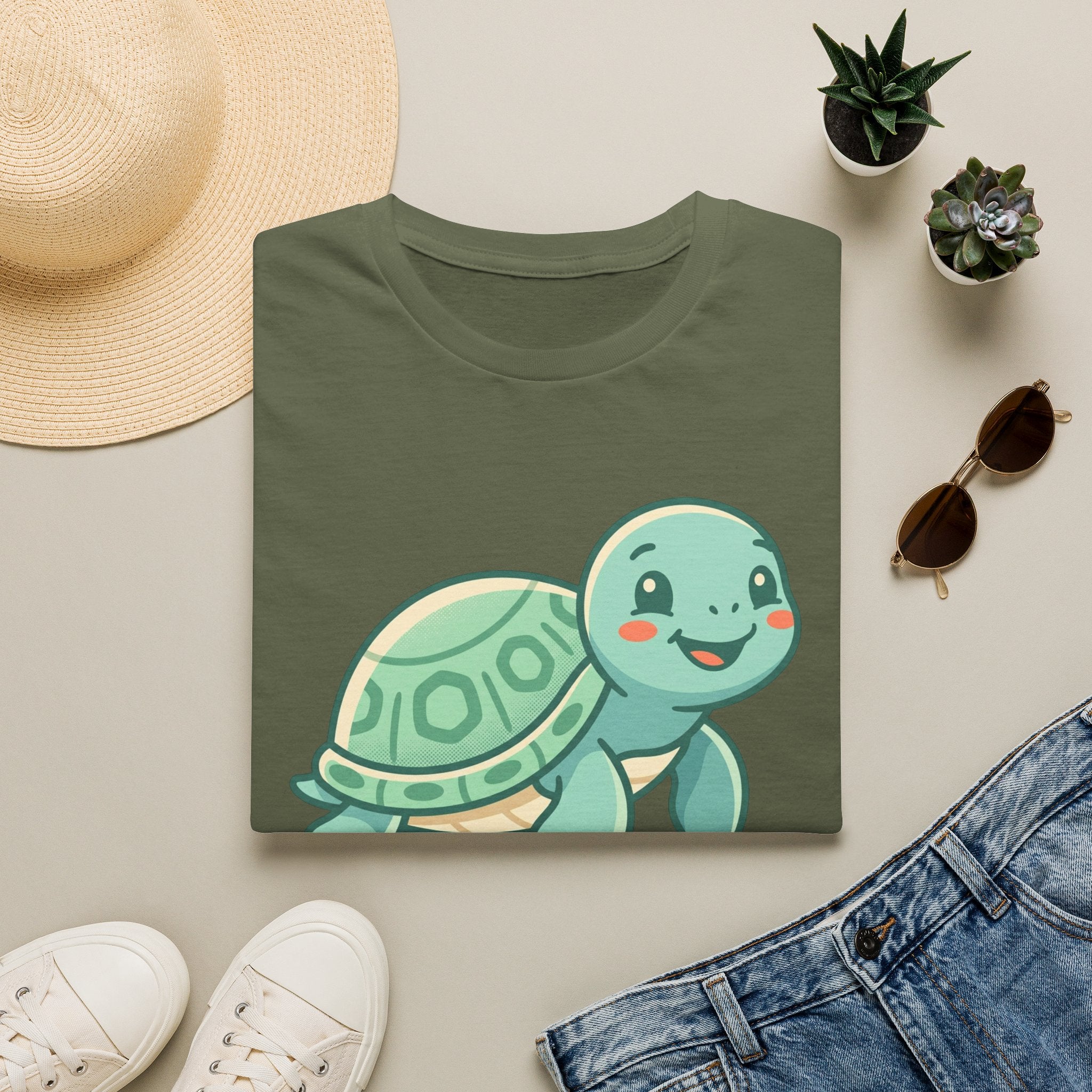 Cute Baby Turtle T-Shirt – Smiling Sea Turtle Graphic Tee for Kids & Turtle Lovers