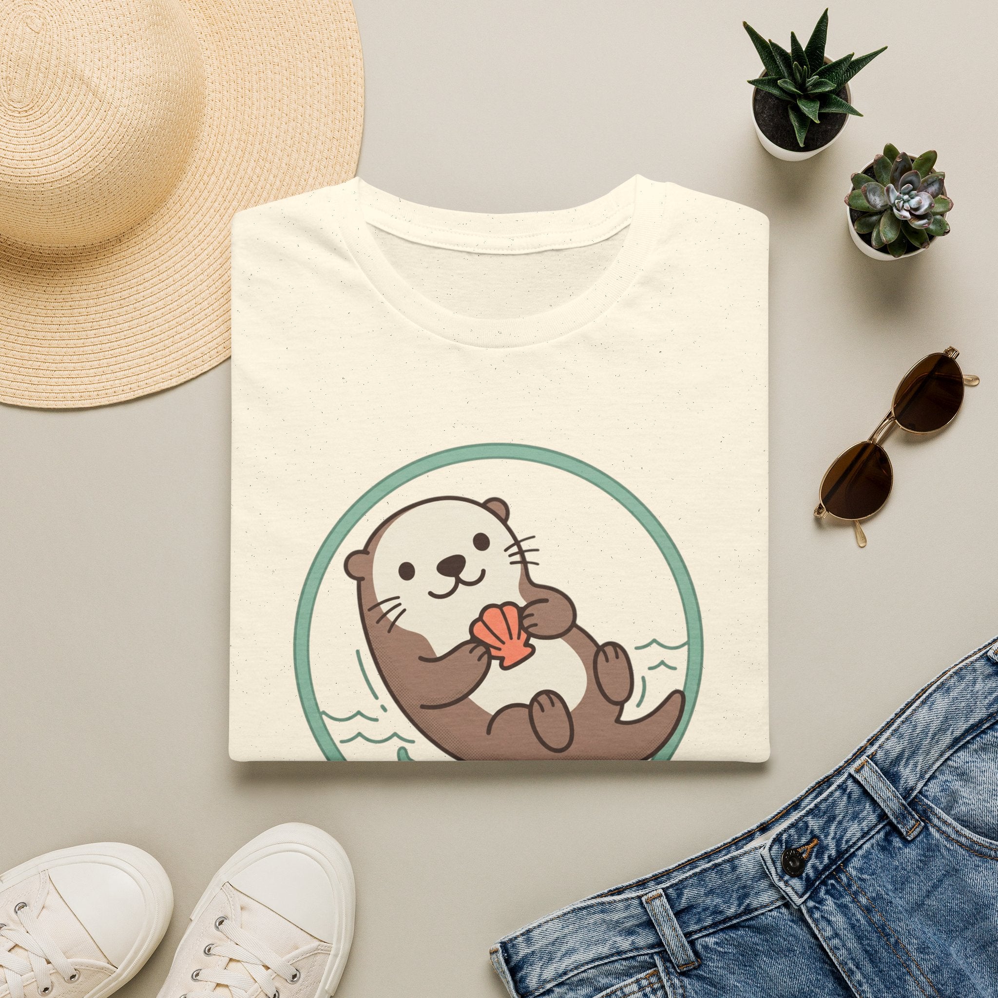 Happy Otter T-Shirt — Cute Sea Otter Graphic Tee