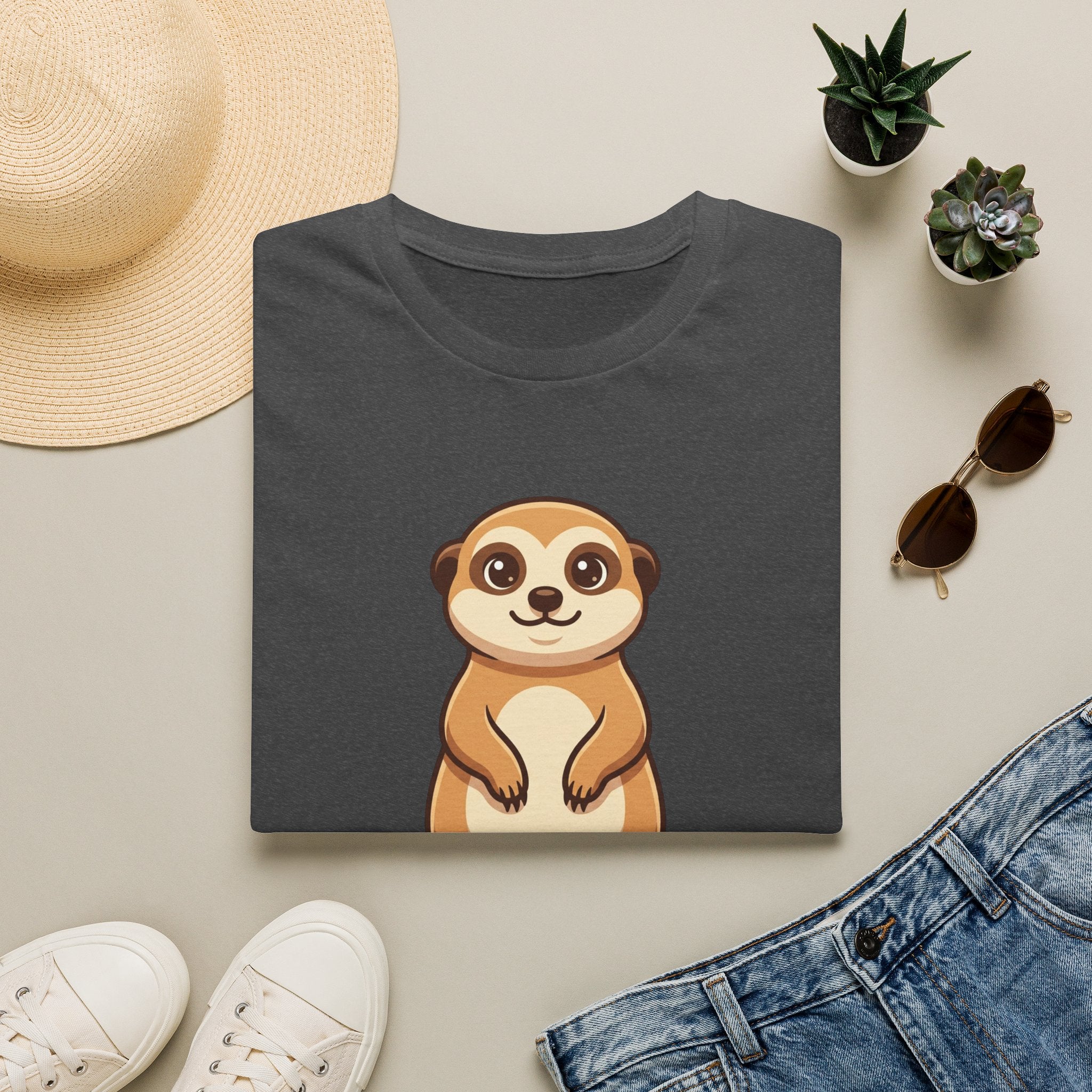 Meerkat Cute Cartoon T-Shirt — Adorable Wildlife Tee for Animal Lovers