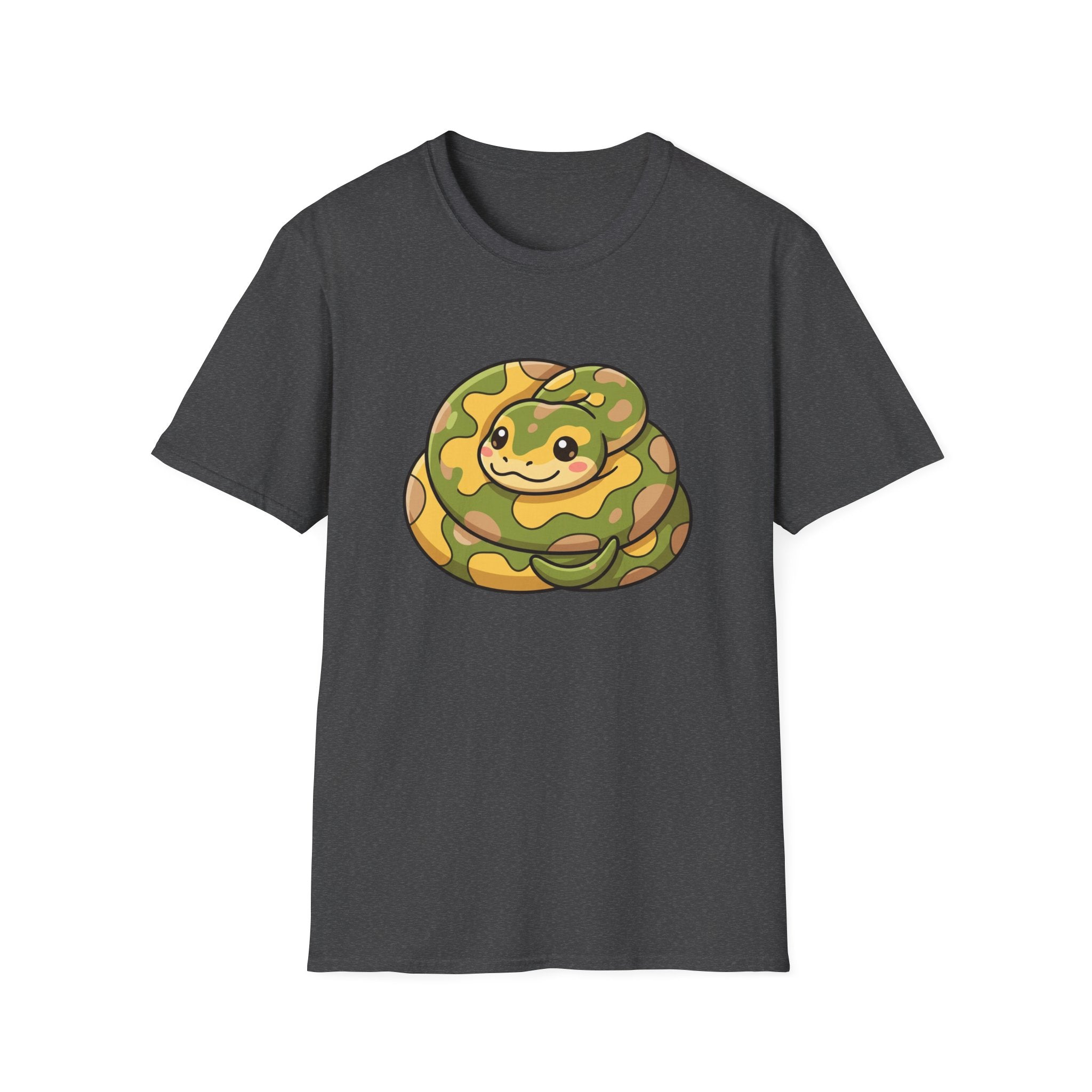 Cute Camouflage Ball Python T‑Shirt — Cartoon Snake Graphic Tee