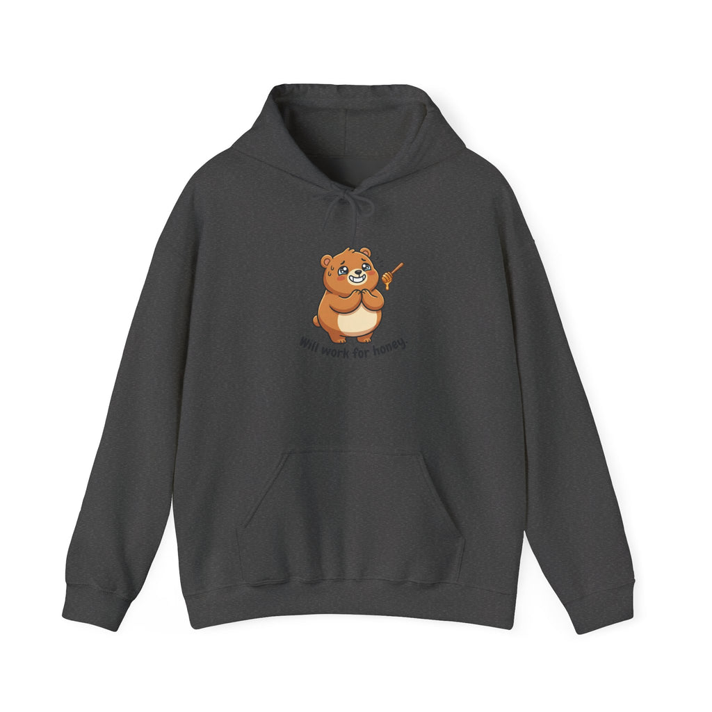Will Work for Honey Hoodie — Cute Bear Graphic Sweatshirt