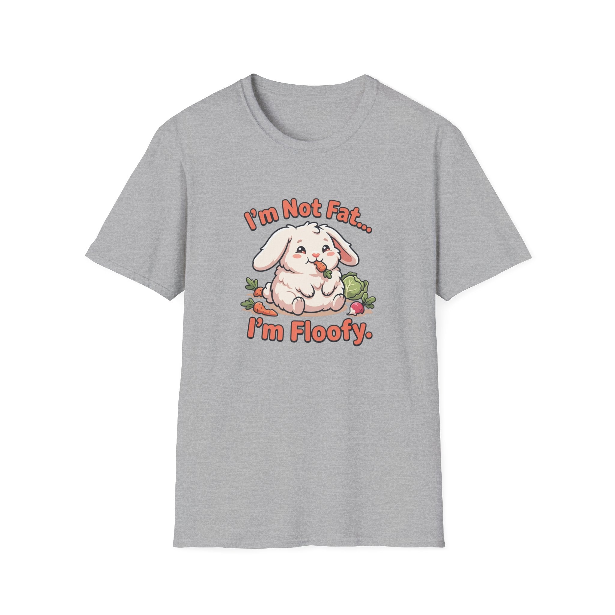 Cute Bunny T-Shirt – "I'm Not Fat... I'm Floofy" Funny Graphic Tee for Animal Lovers