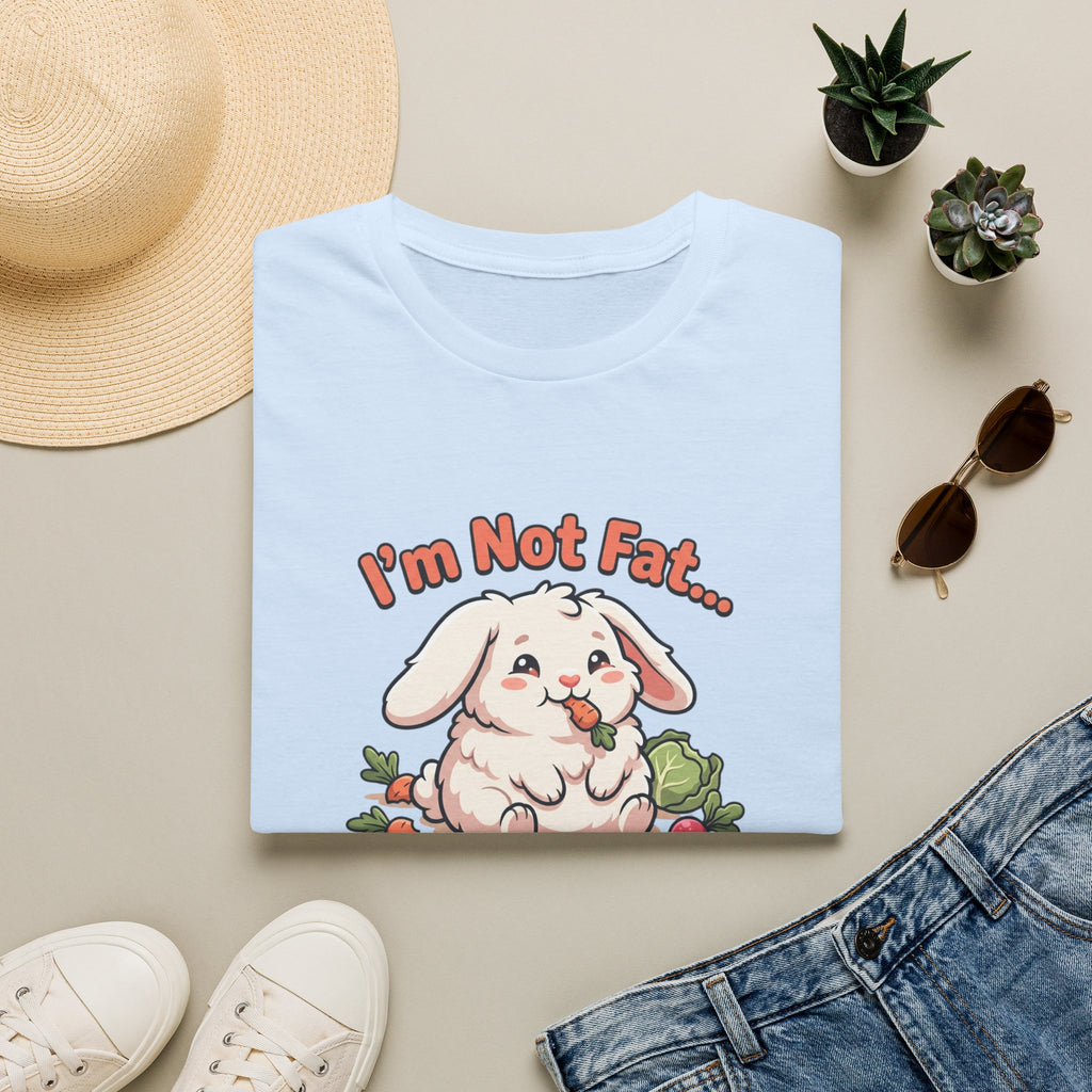 Cute Bunny T-Shirt – "I'm Not Fat... I'm Floofy" Funny Graphic Tee for Animal Lovers