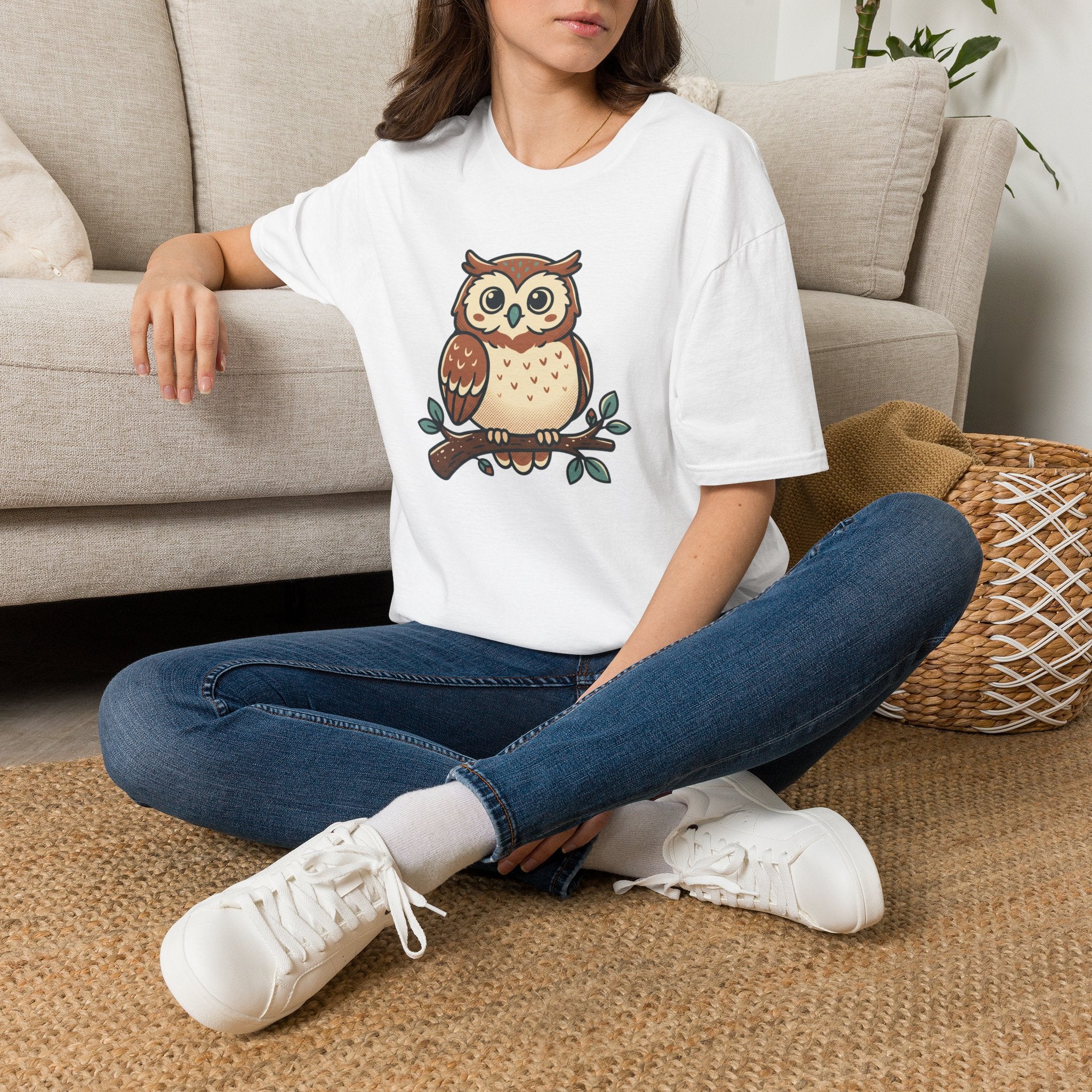 Owl Graphic T-Shirt — Cute Woodland Owl Tee for Nature Lovers