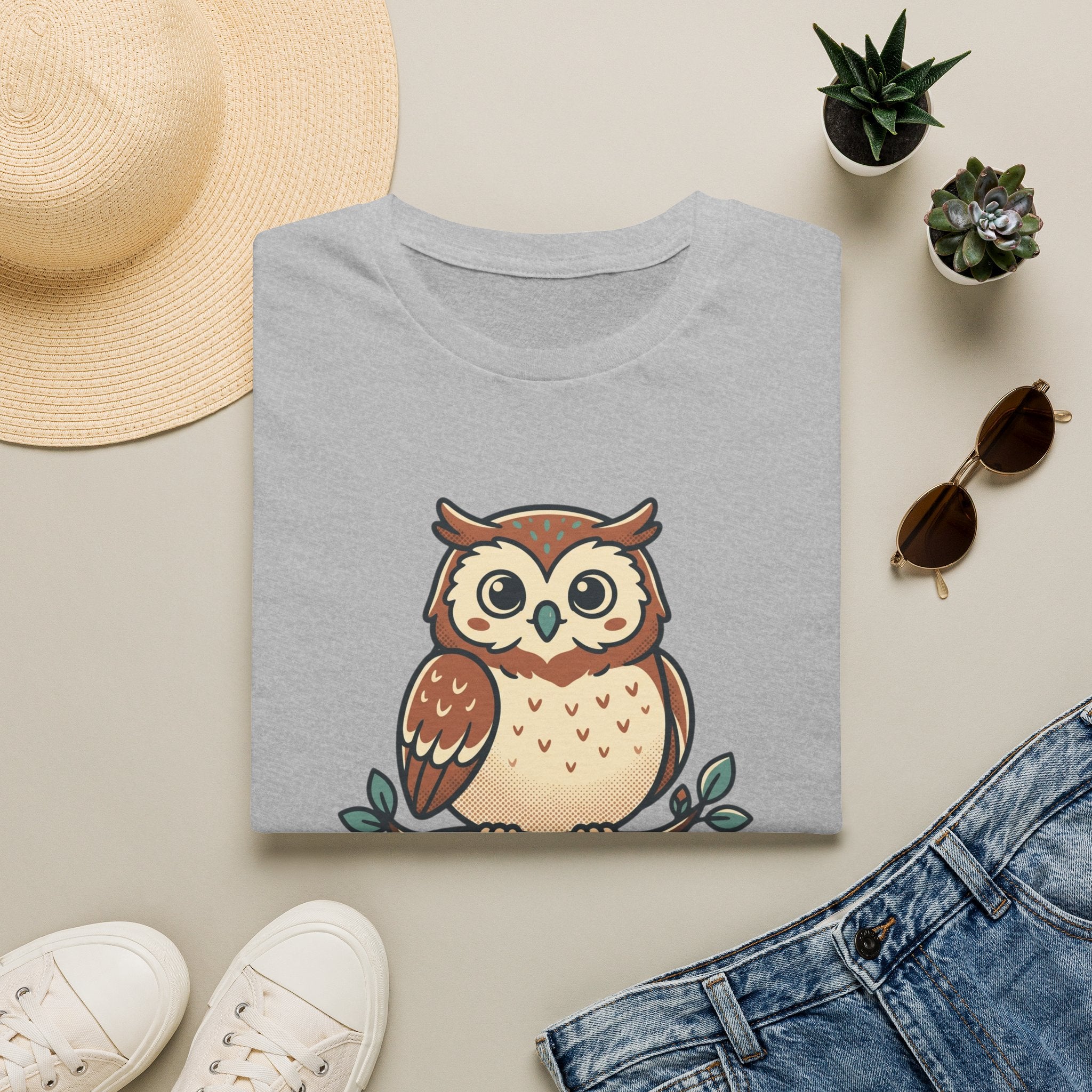 Owl Graphic T-Shirt — Cute Woodland Owl Tee for Nature Lovers