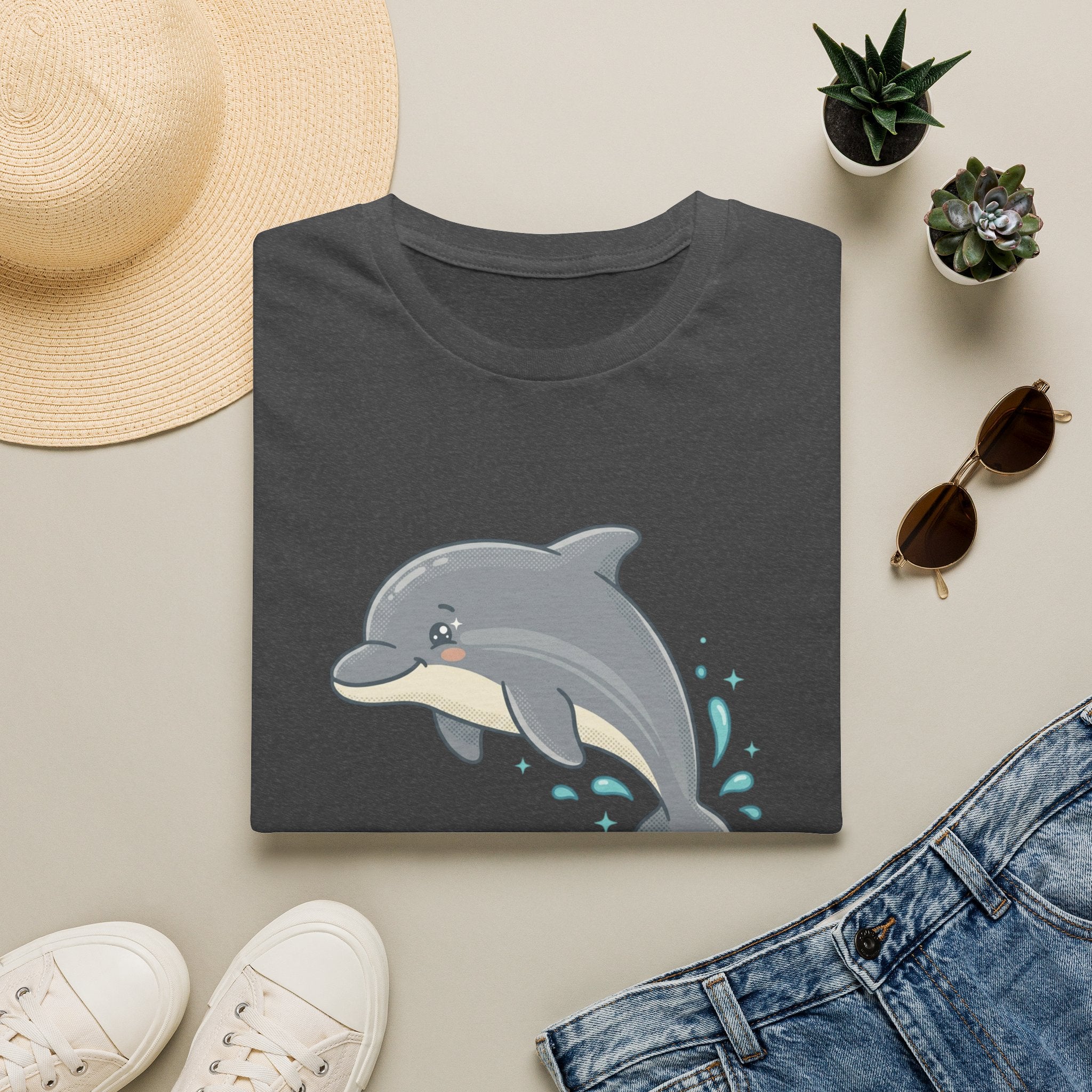 Dolphin Cute Graphic T-Shirt — Playful Jumping Dolphin Tee