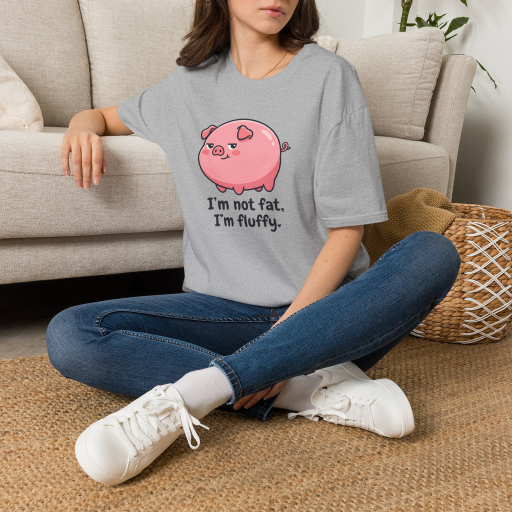 Cute Pink Pig 'I'm Not Fat, I'm Fluffy' T-Shirt