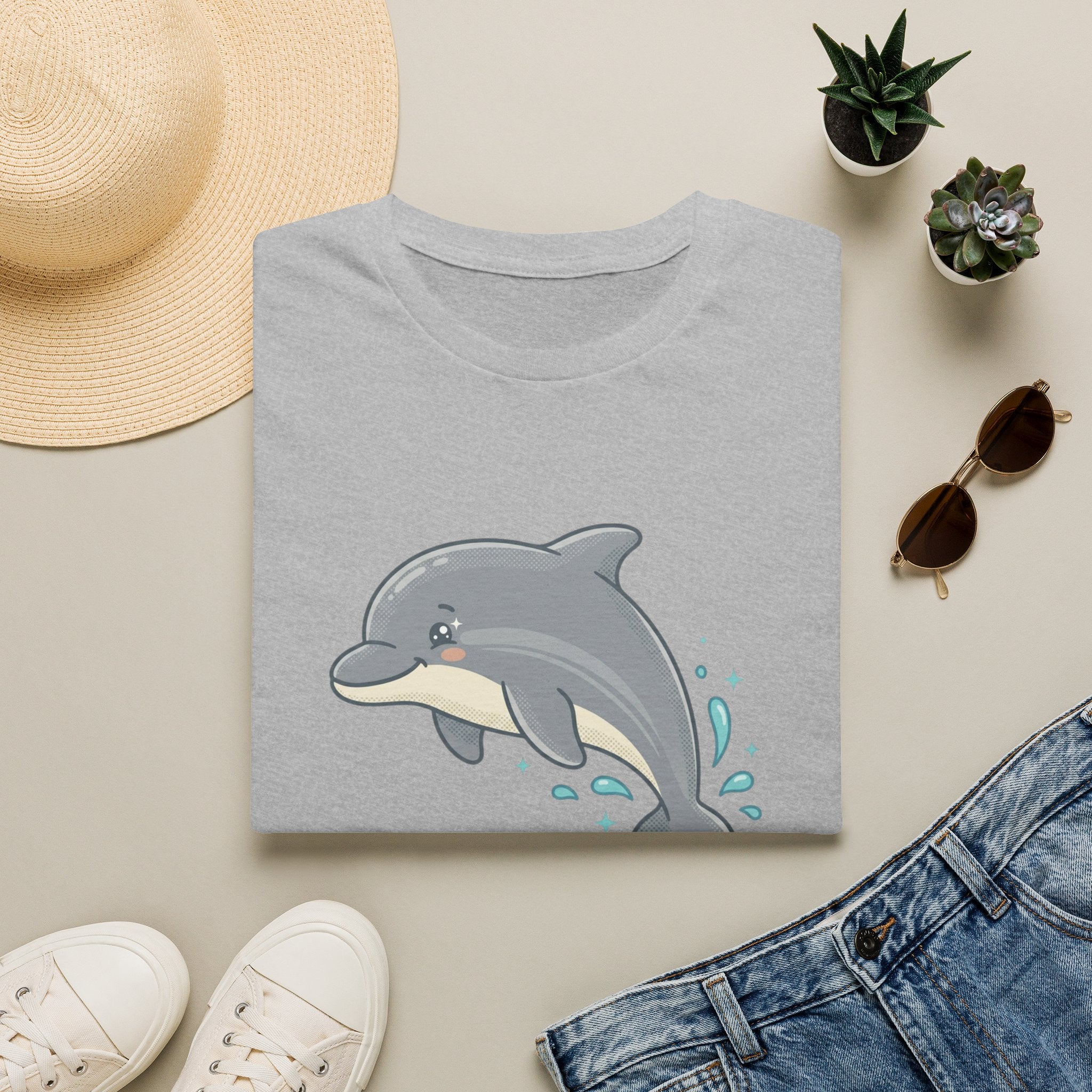 Dolphin Cute Graphic T-Shirt — Playful Jumping Dolphin Tee