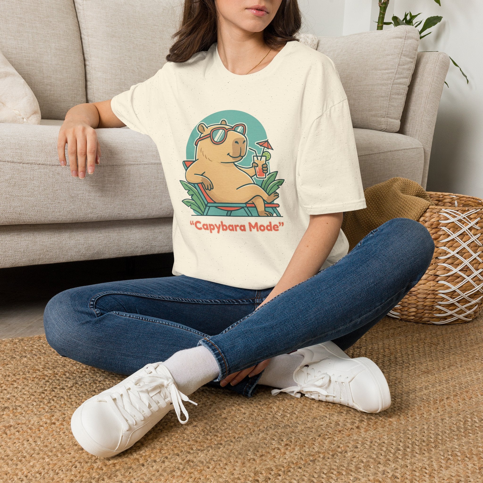 Capybara Mode Unisex Softstyle T-Shirt