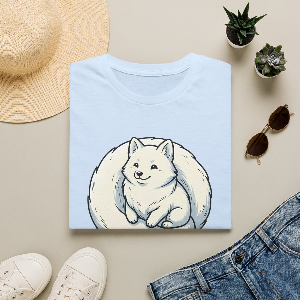Arctic Fluff Fox T-Shirt — Cute White Fox Circle Illustration