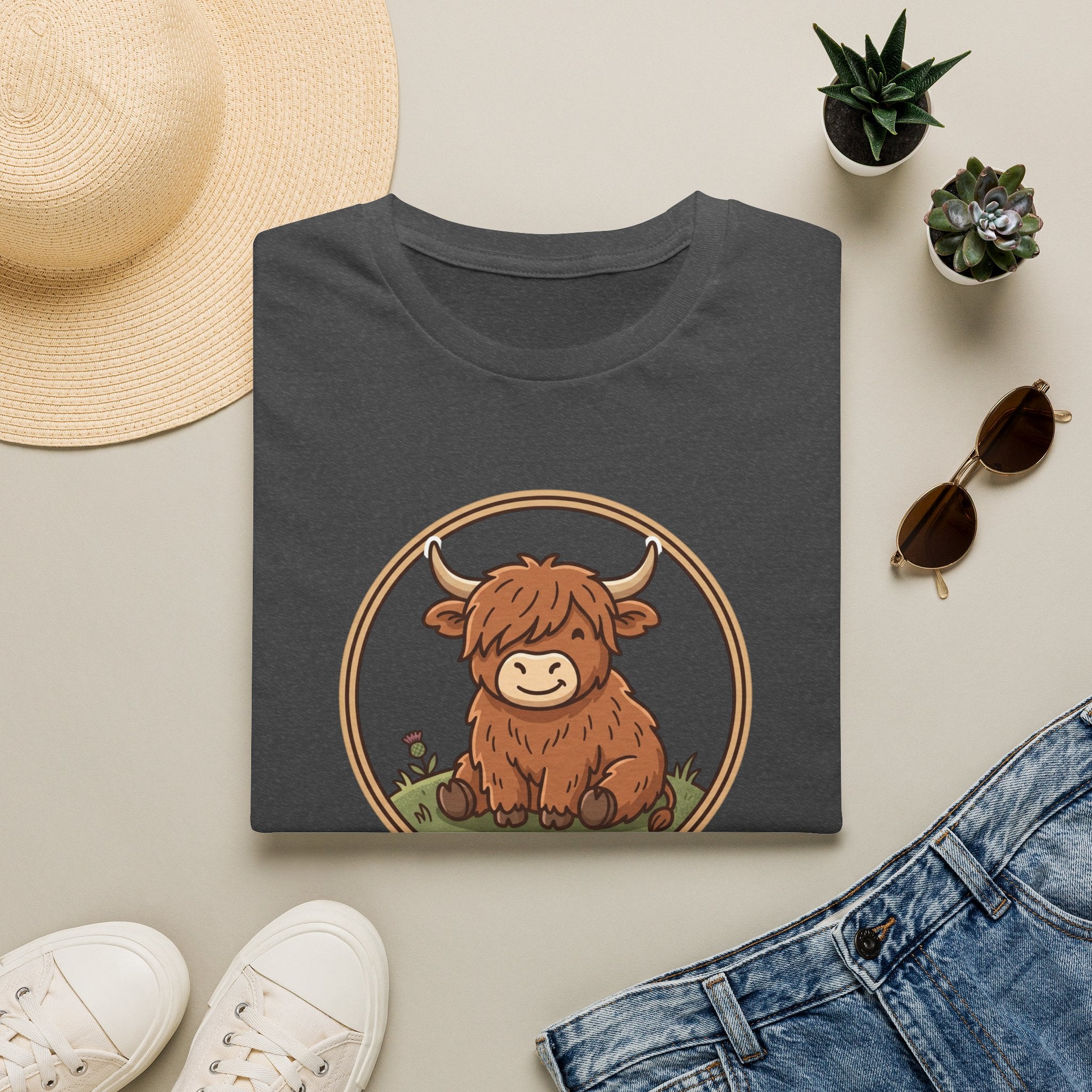 Highland Cow Graphic T-Shirt — Cute Scottish Highland Cattle Tee