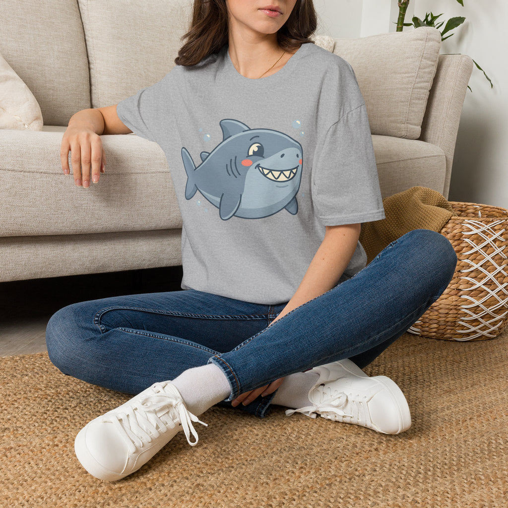 Cute Smiling Shark T-Shirt — Playful Cartoon Ocean Tee