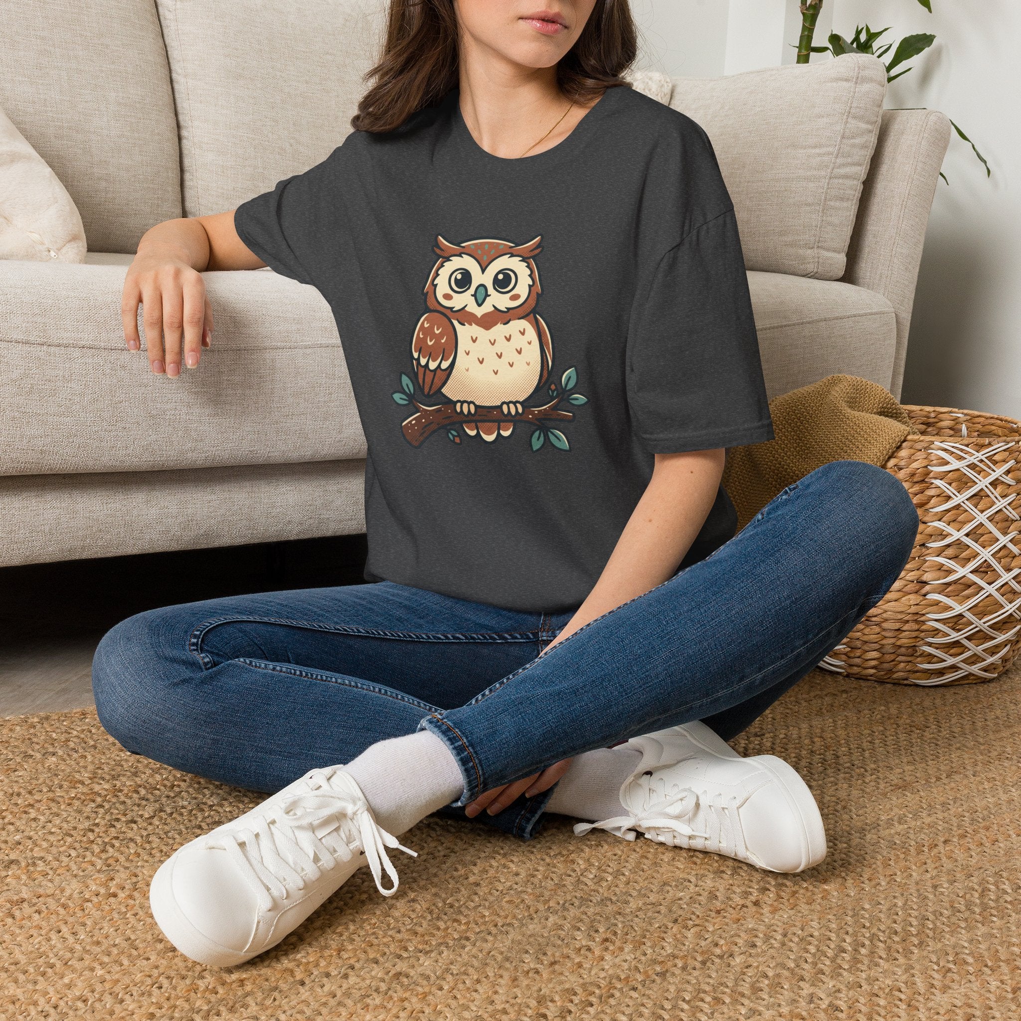 Owl Graphic T-Shirt — Cute Woodland Owl Tee for Nature Lovers