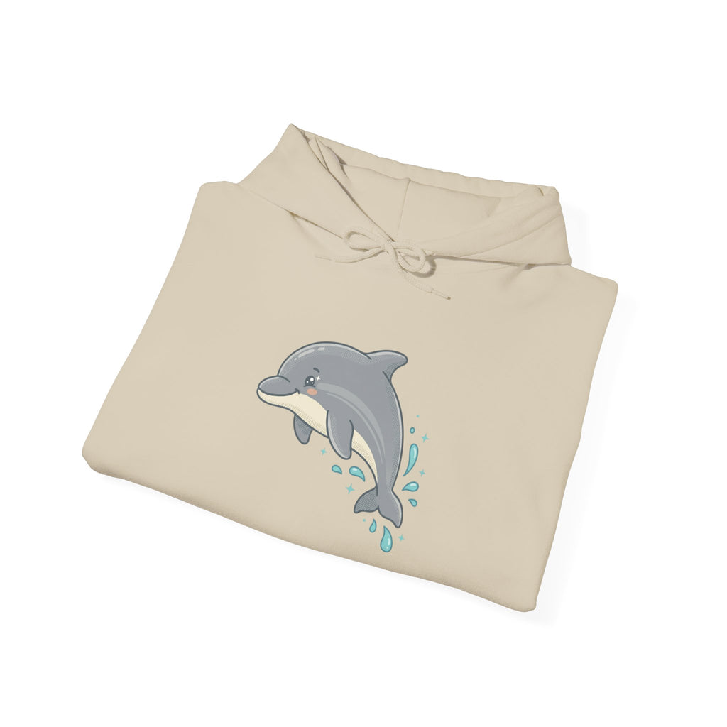 Dolphin Wave Hoodie — Cute Leaping Dolphin Graphic Pullover