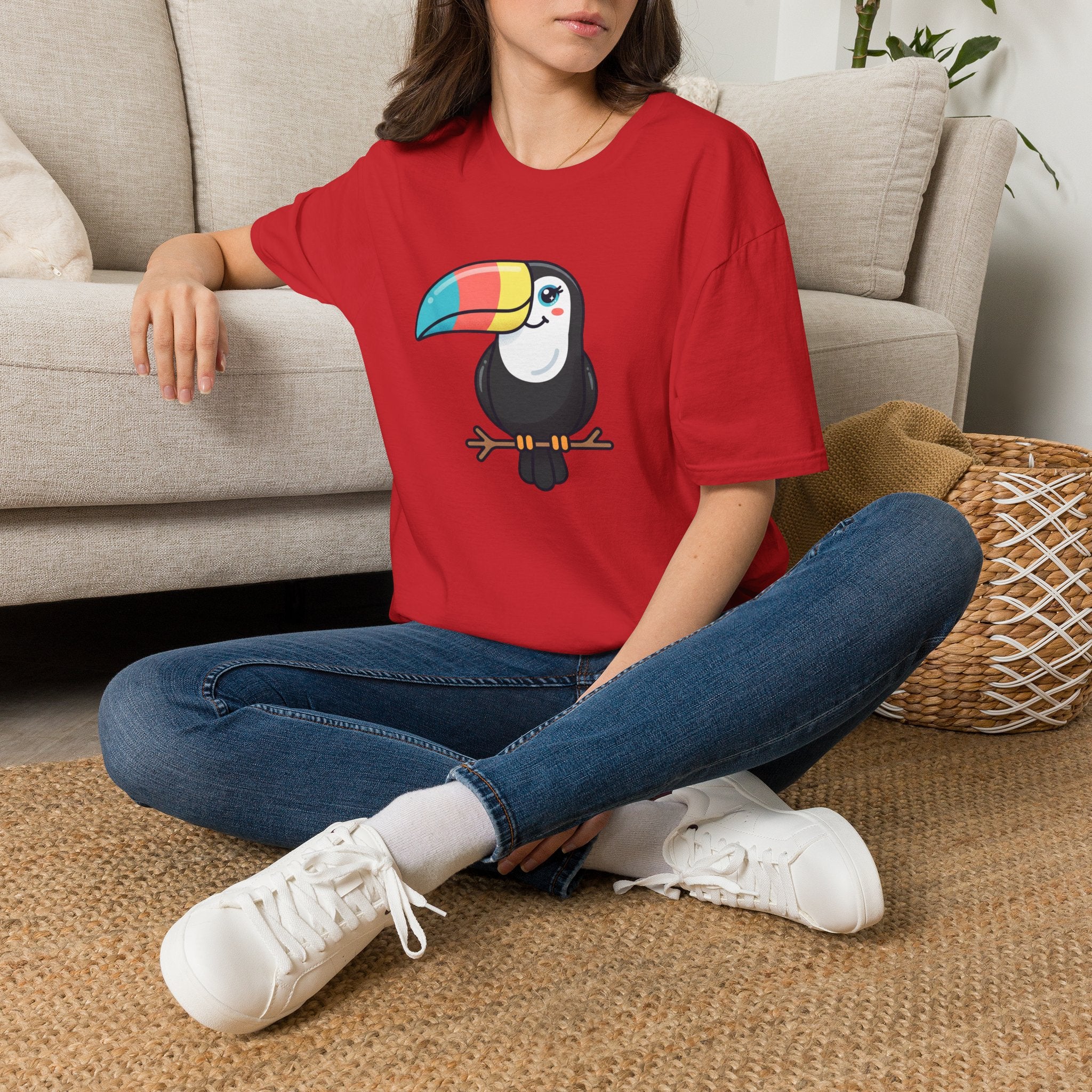 Toucan Cartoon T-Shirt — Cute Rainbow Beak Tropical Tee