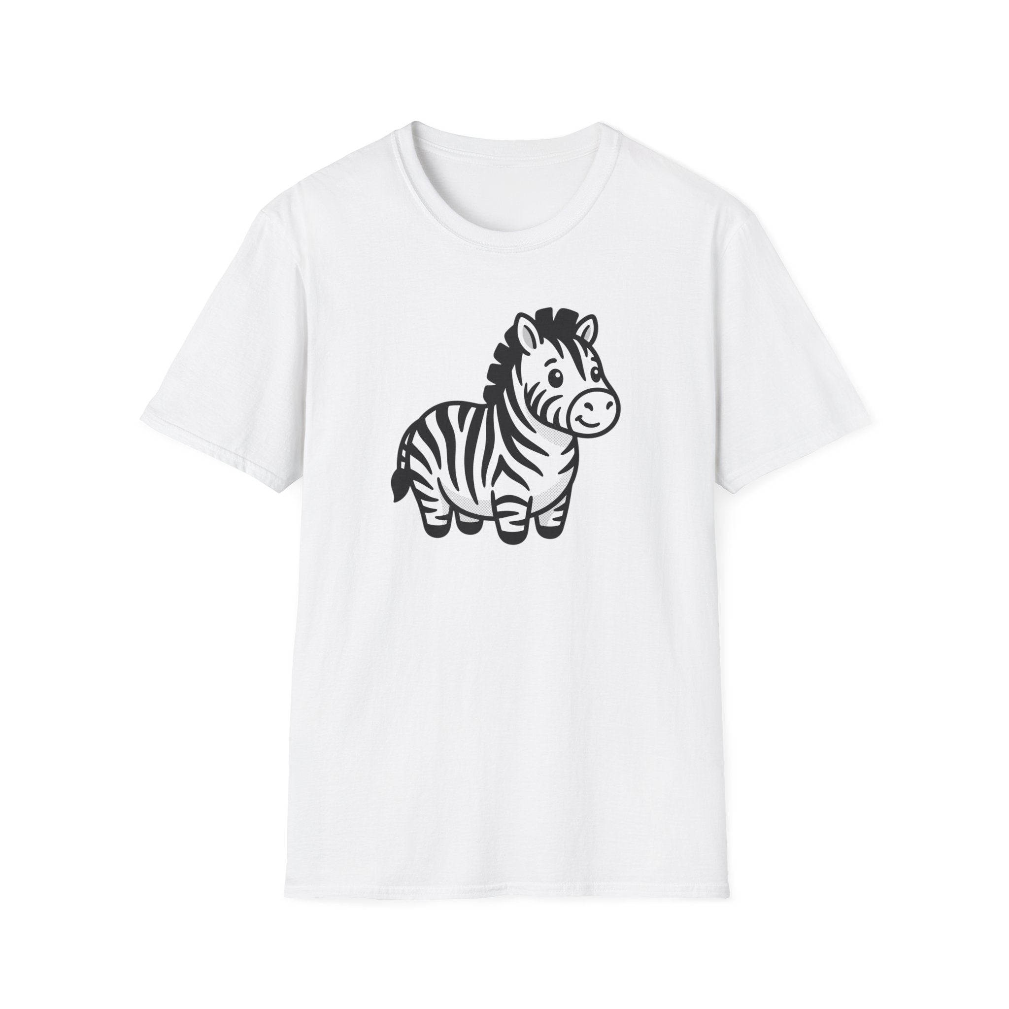 Zebra Cute Cartoon T-Shirt — Adorable Playful Animal Tee for Kids & Animal Lovers