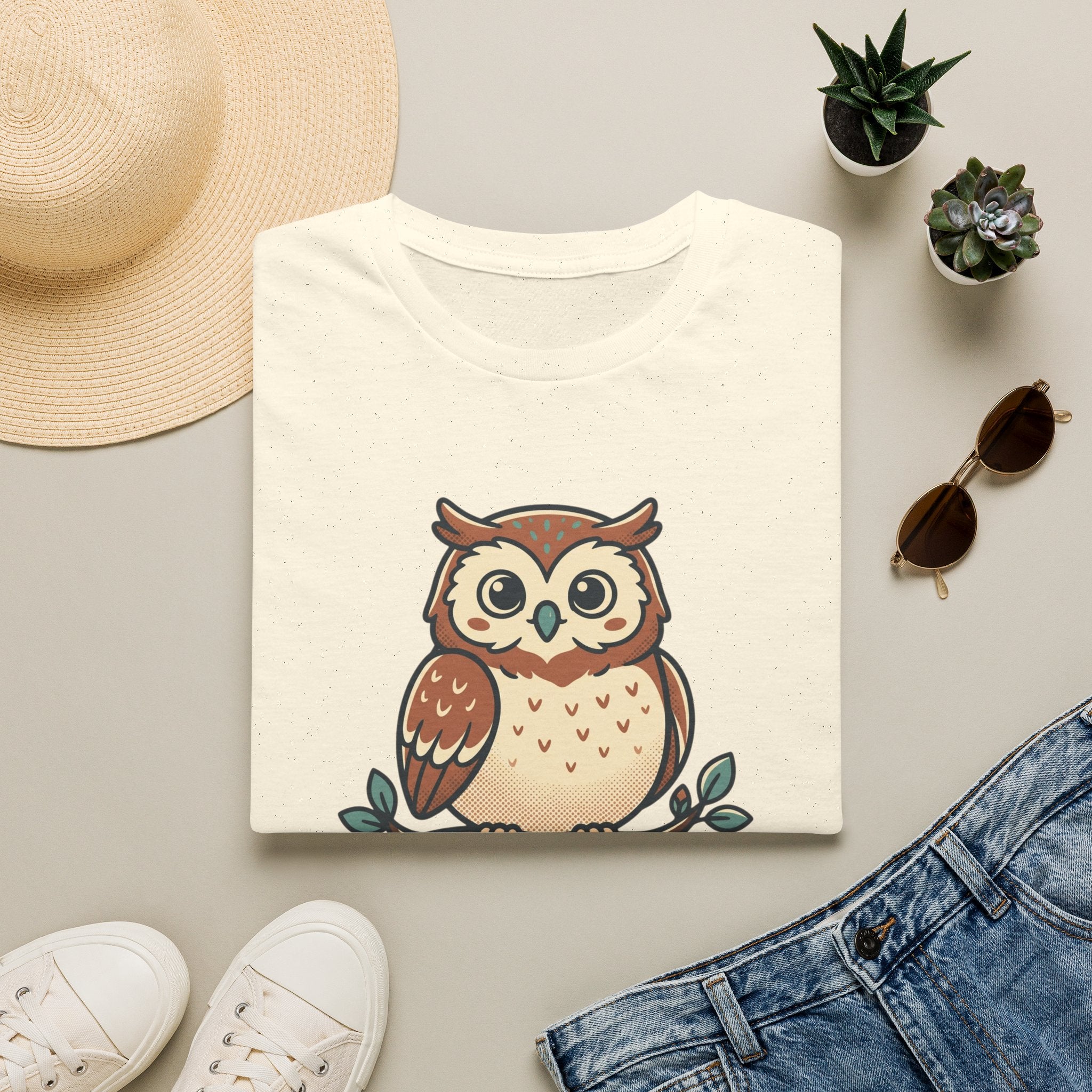 Owl Graphic T-Shirt — Cute Woodland Owl Tee for Nature Lovers