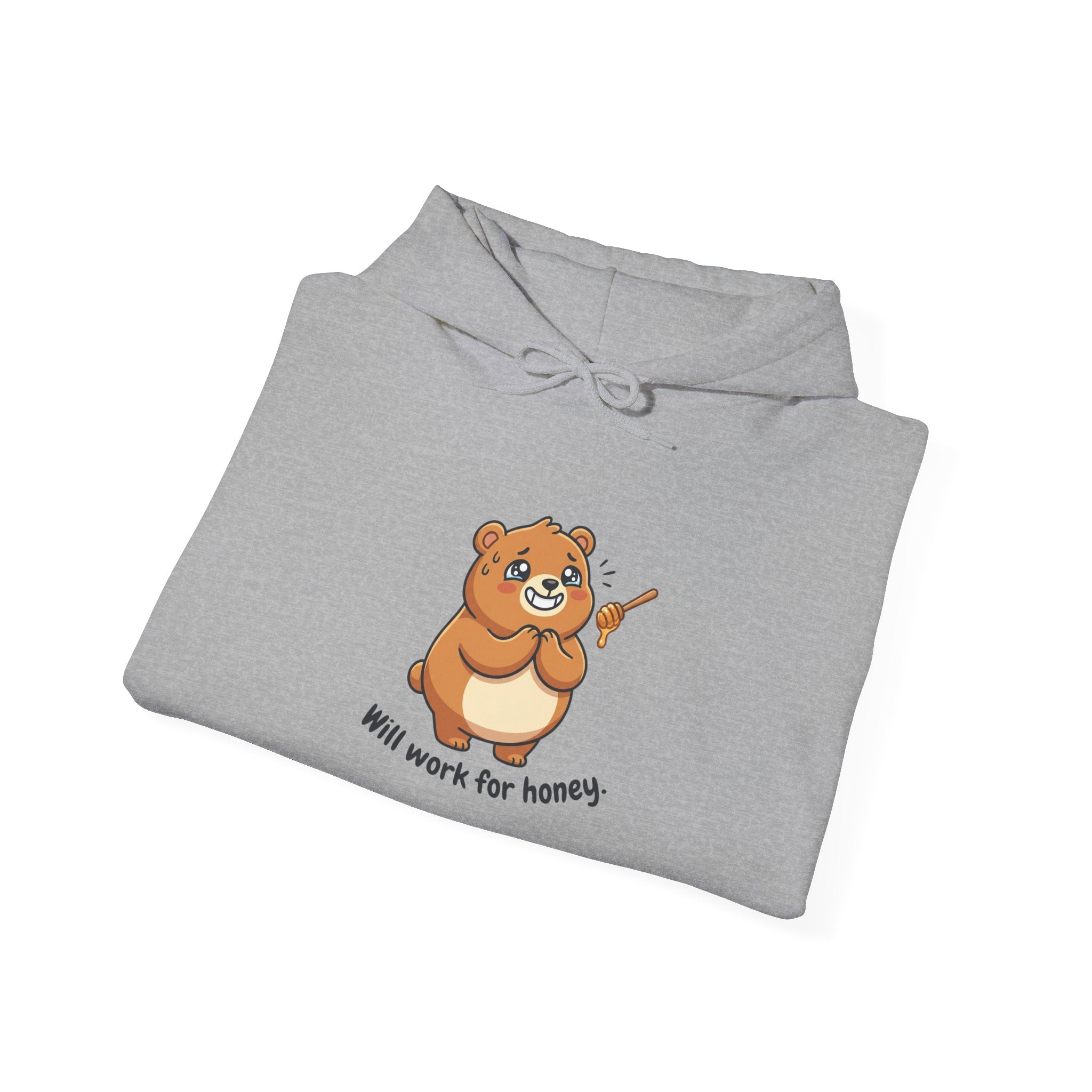 Will Work for Honey Hoodie — Cute Bear Graphic Sweatshirt