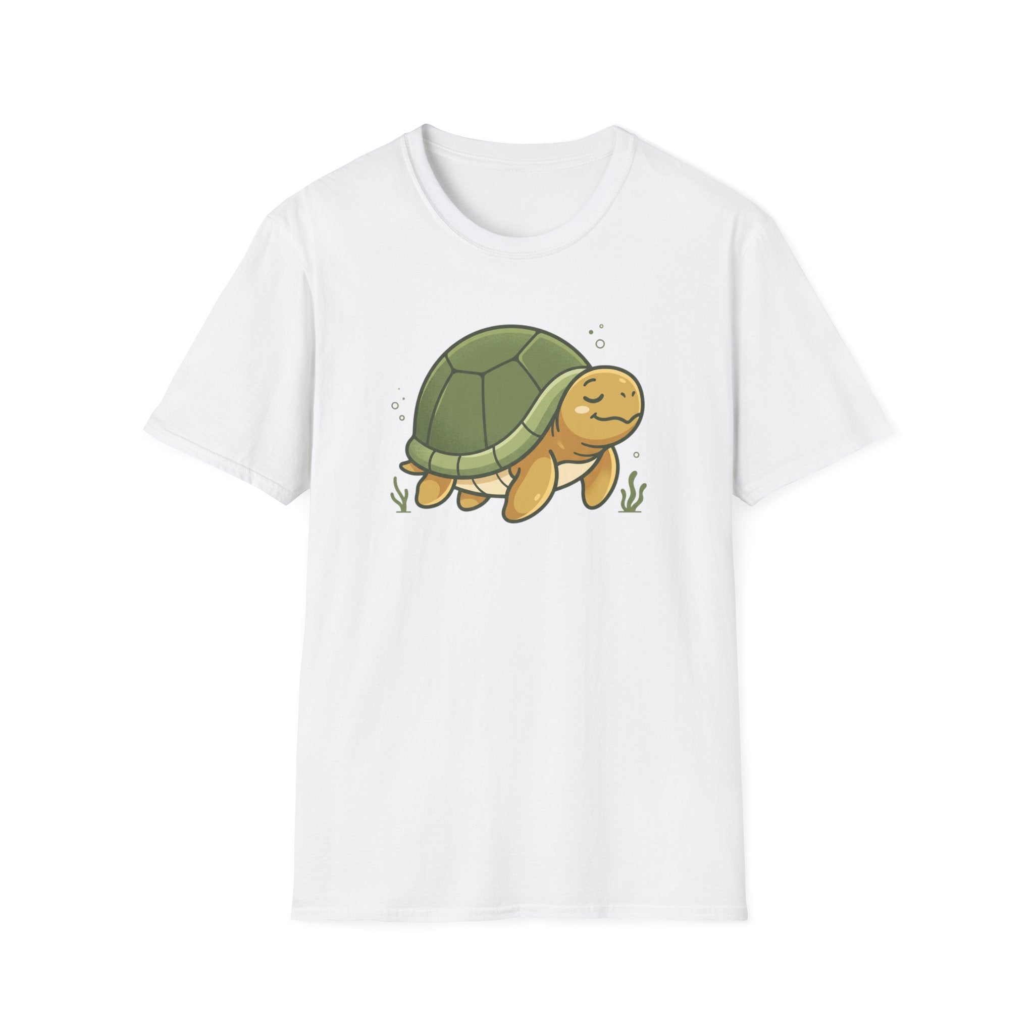 Cute Cartoon Turtle T-Shirt — Relaxed Sea Turtle Graphic Tee
