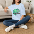 Charming Chameleon Tee — Cute Green Cartoon Lizard T-Shirt