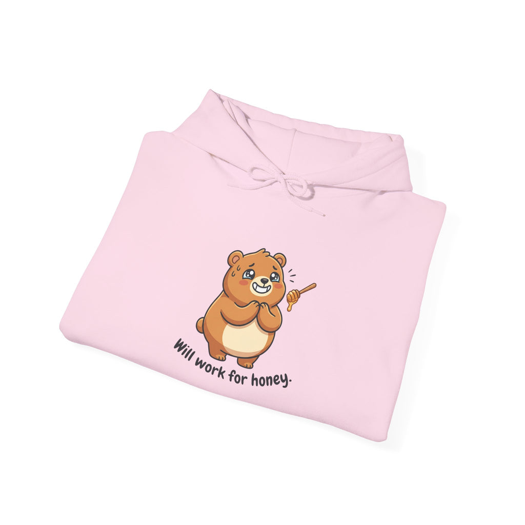 Will Work for Honey Hoodie — Cute Bear Graphic Sweatshirt