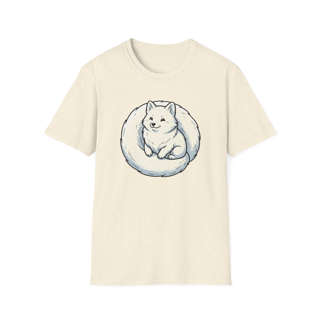 Arctic Fluff Fox T-Shirt — Cute White Fox Circle Illustration