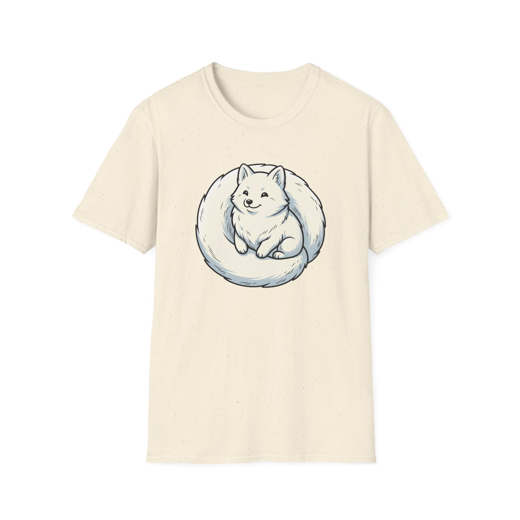 Arctic Fluff Fox T-Shirt — Cute White Fox Circle Illustration